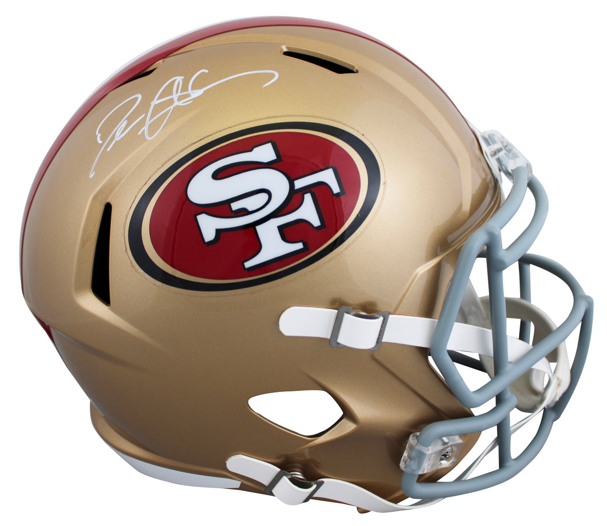 49ers Deion Sanders Signed Full Size Speed Rep Helmet BAS Witnessed #4W108347