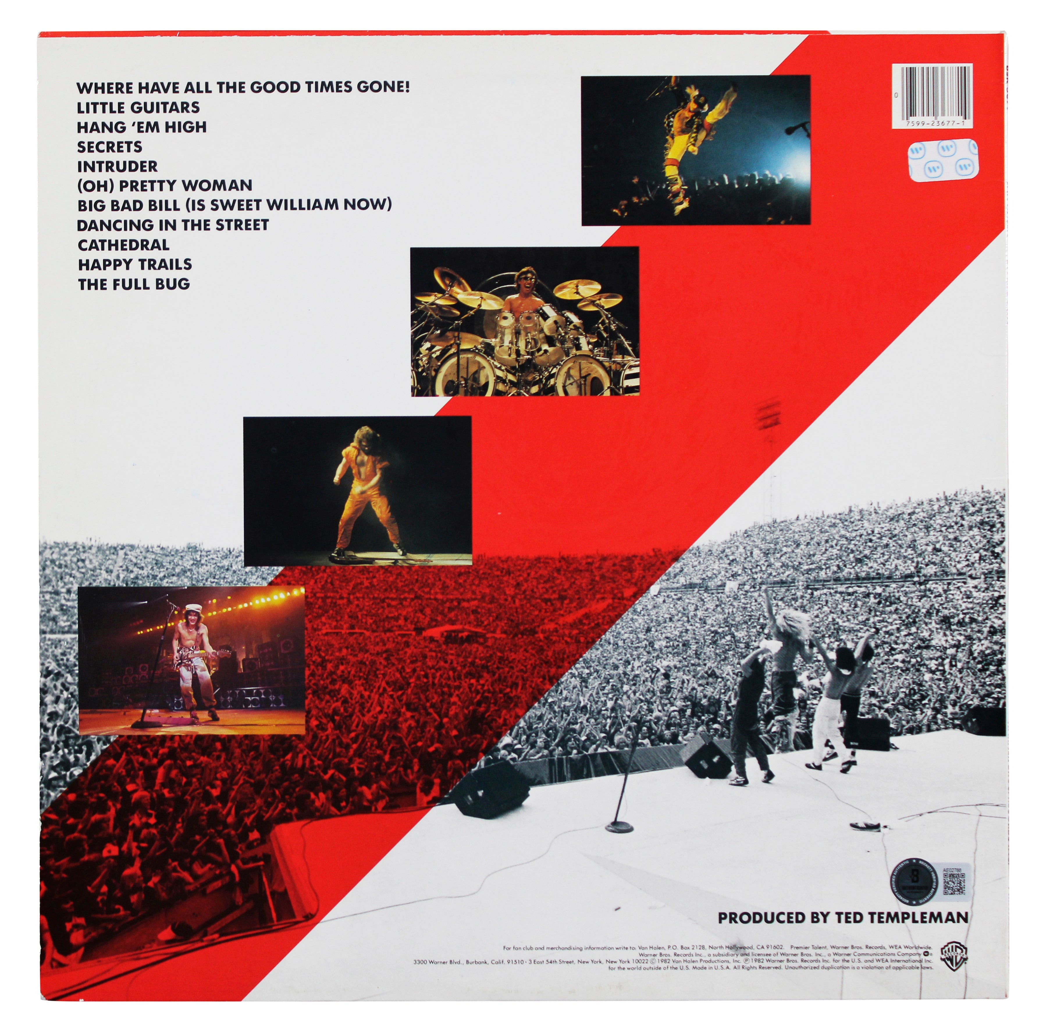 David Lee Roth & Michael Anthony Signed Diver Down Album w/ Vinyl BAS #AE02788