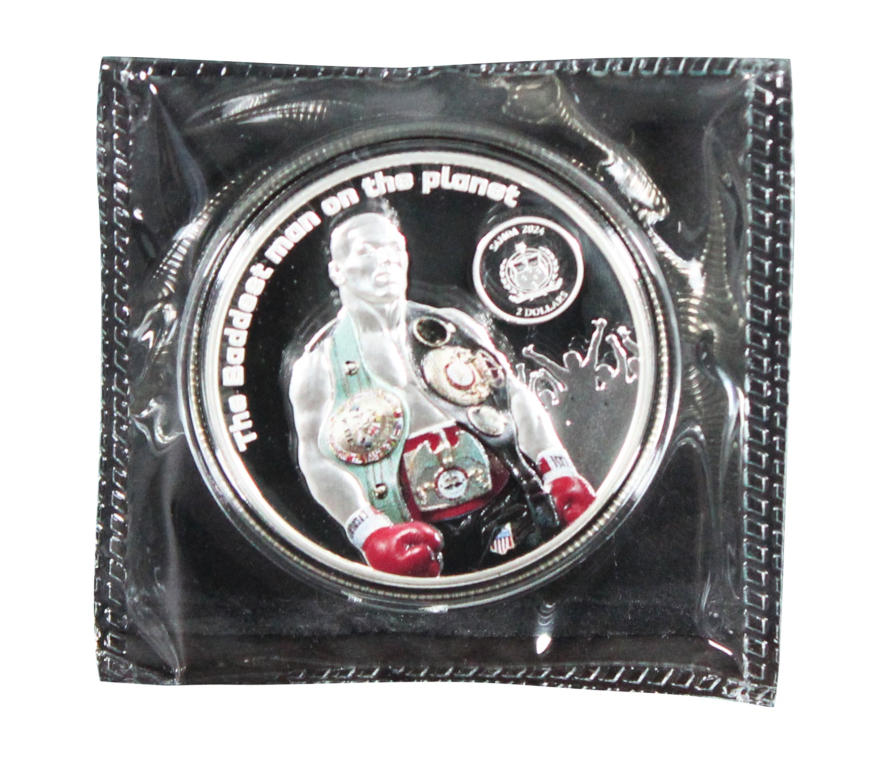 2024 Mike Tyson 1 Ounce Colorized Samoa Silver Coin Un-signed