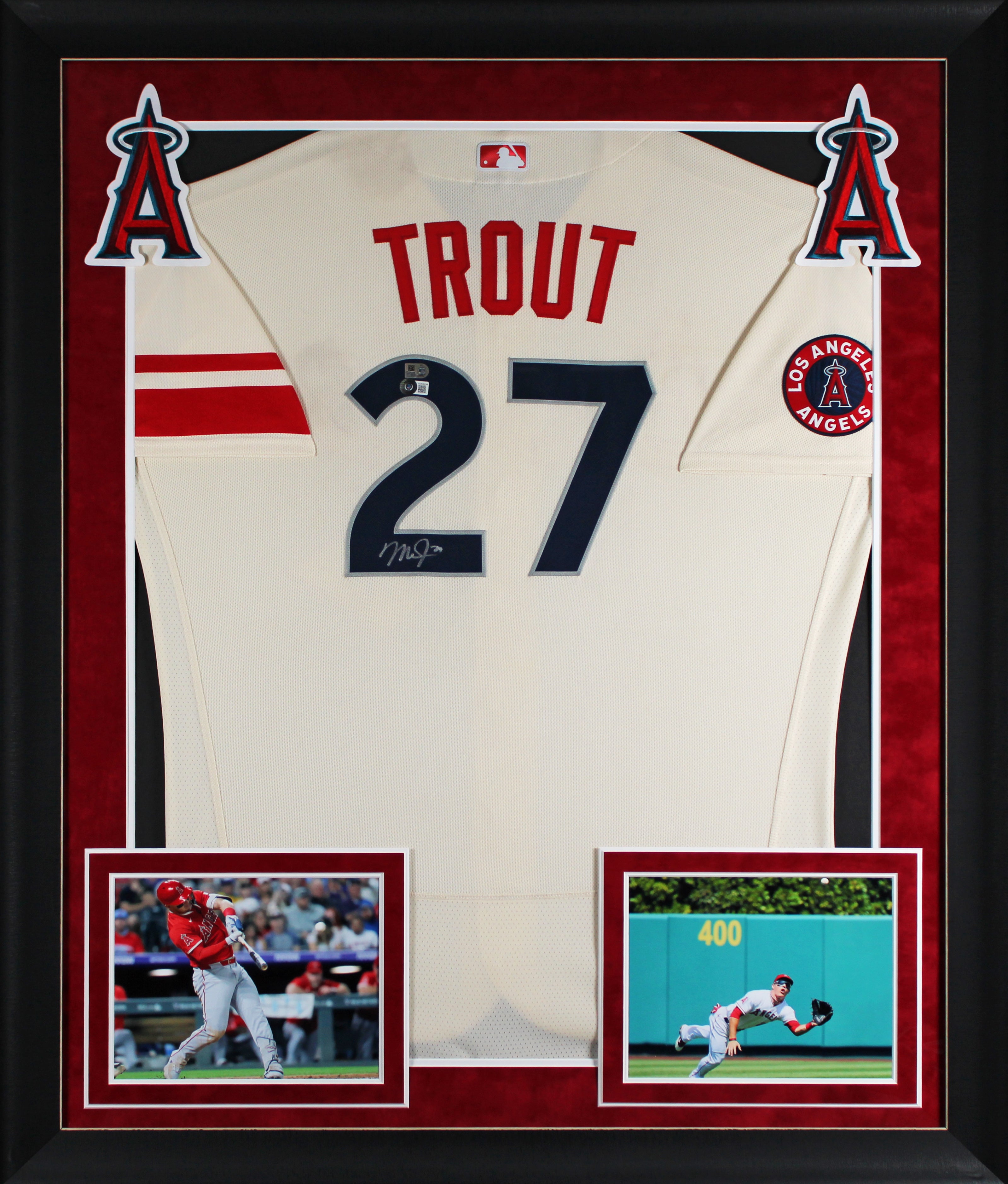 Angels Mike Trout Signed White Nike City Connect Framed Jersey BAS #AD64294