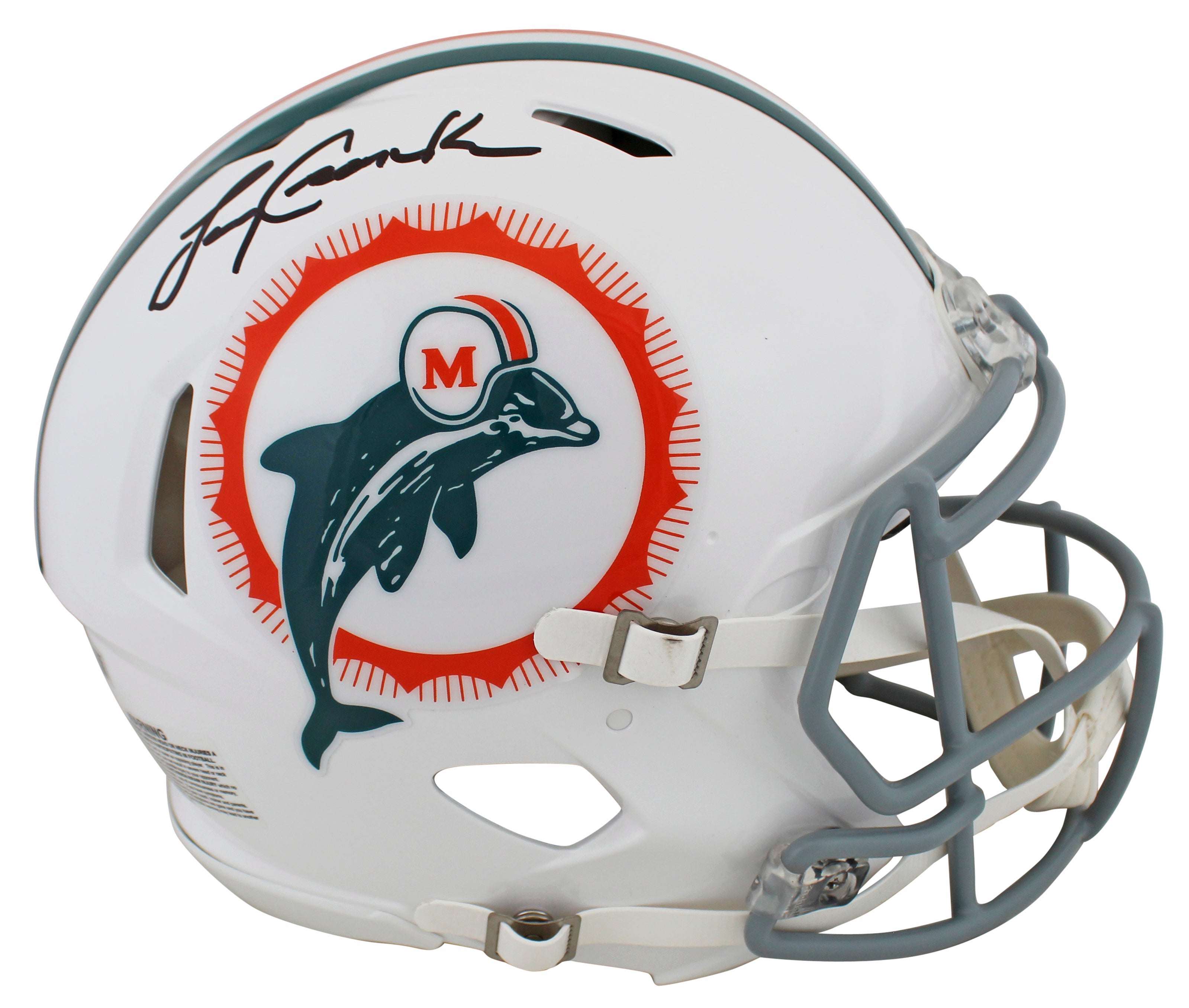 Dolphins Larry Csonka Signed Tribute Full Size Speed Proline Helmet W/ Case BAS