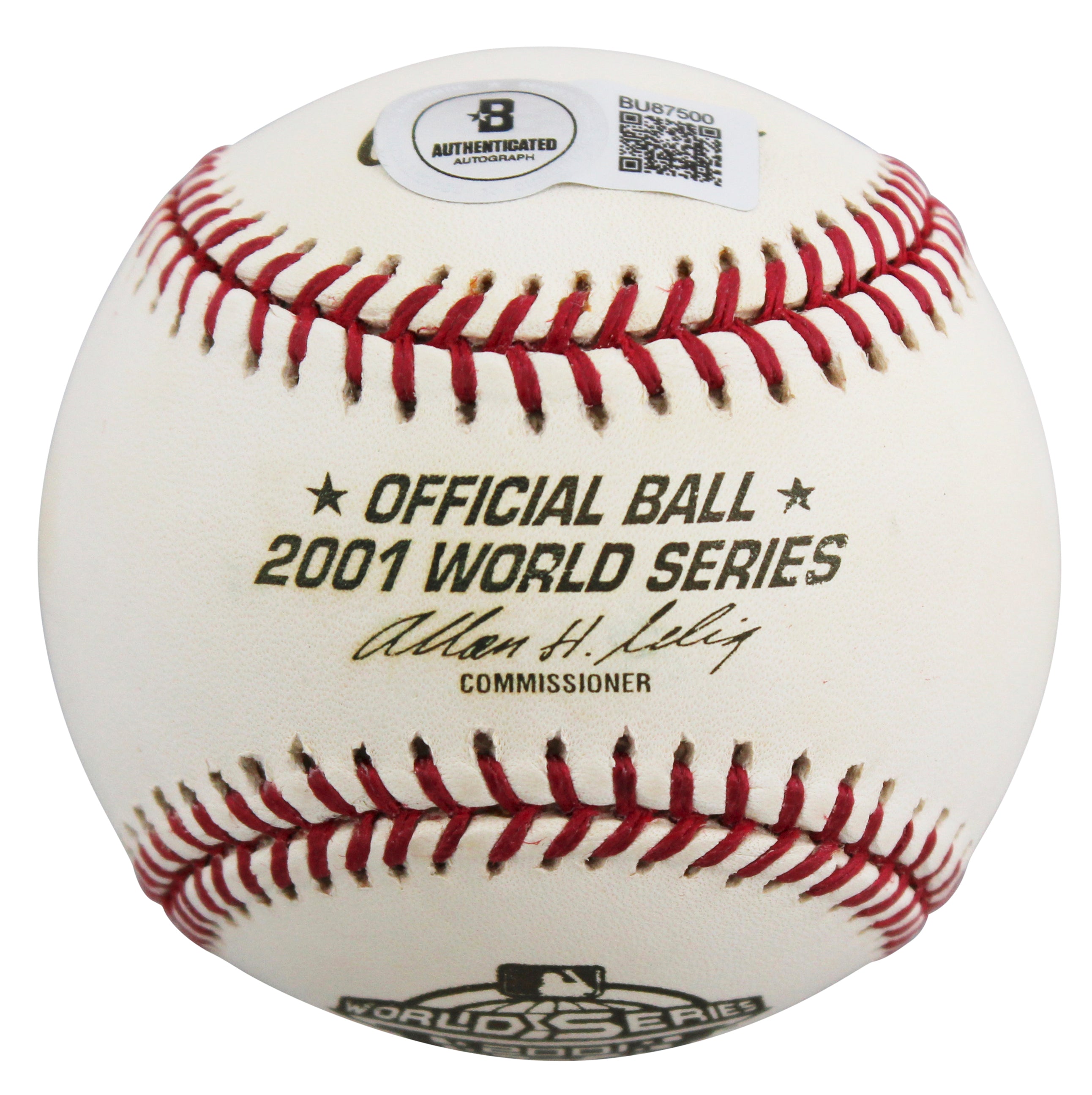 D-Backs Mark Grace Authentic Signed 2001 World Series Logo Baseball W/ Case BAS