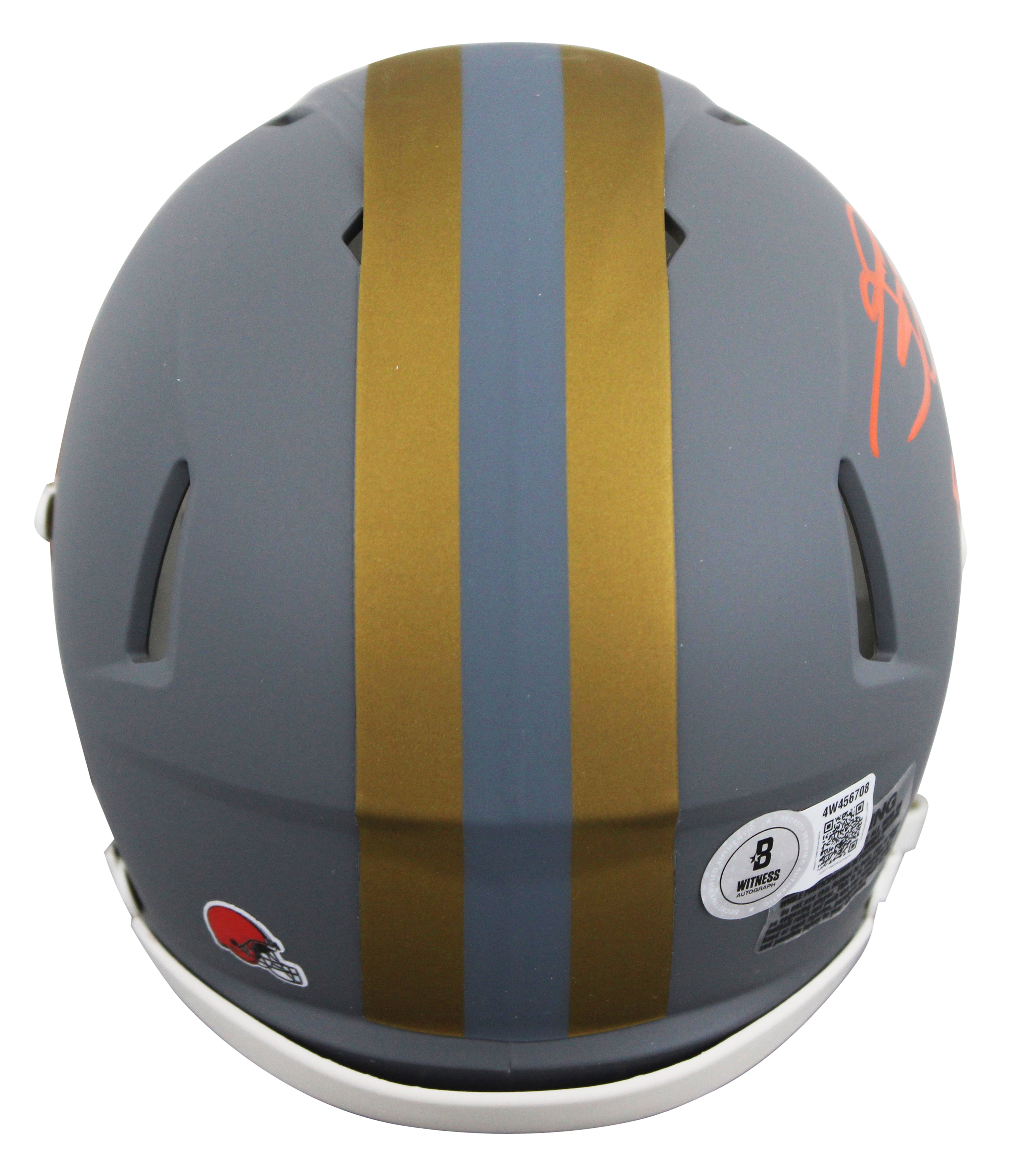 Browns Johnny Manziel "F*** CLE" Signed Slate Speed Mini Helmet BAS Witnessed