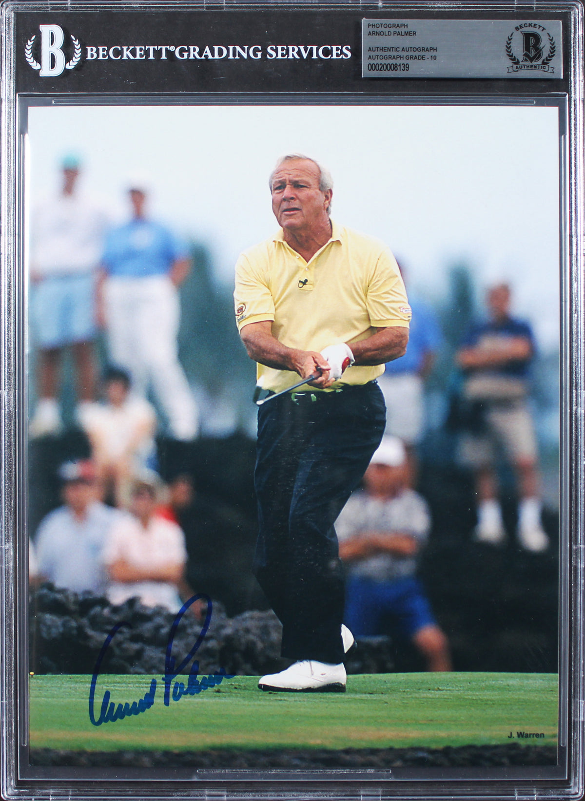 Arnold Palmer Authentic Signed 8x10 Vertical Photo Auto Graded 10! BAS Slabbed