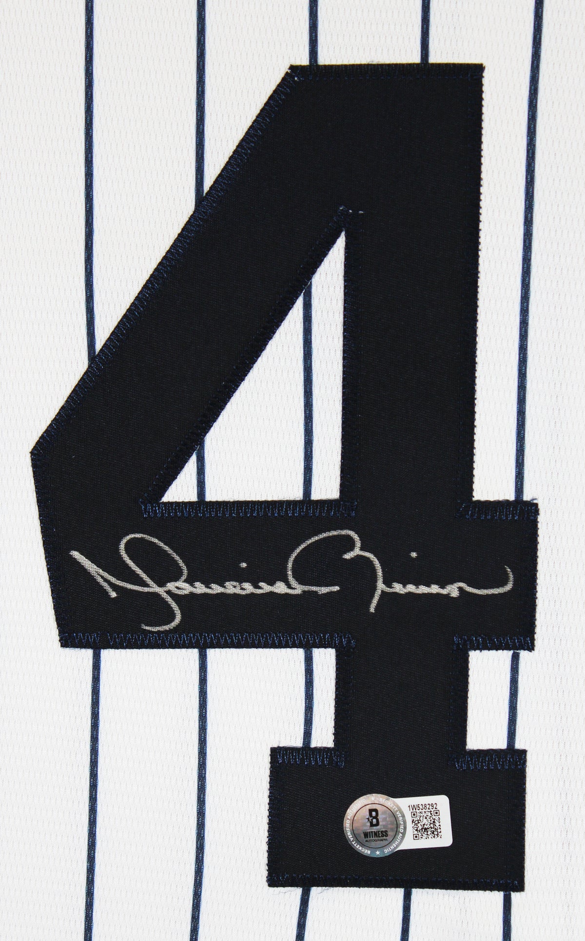 Yankees Mariano Rivera Signed White Pinstripe Majestic Cool Base Jersey BAS Wit