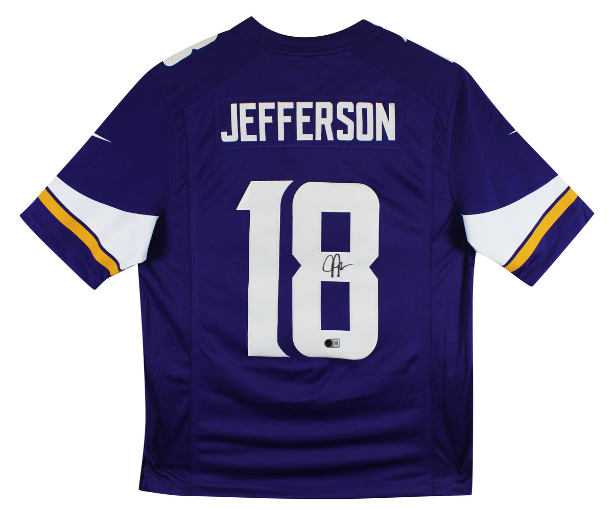 Vikings Justin Jefferson Authentic Signed Purple Nike Limited Jersey BAS Wit 2