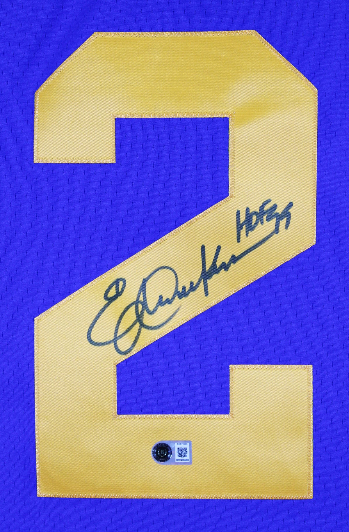Rams Eric Dickerson "HOF 99" Signed Blue Mitchell & Ness Jersey BAS Witnessed