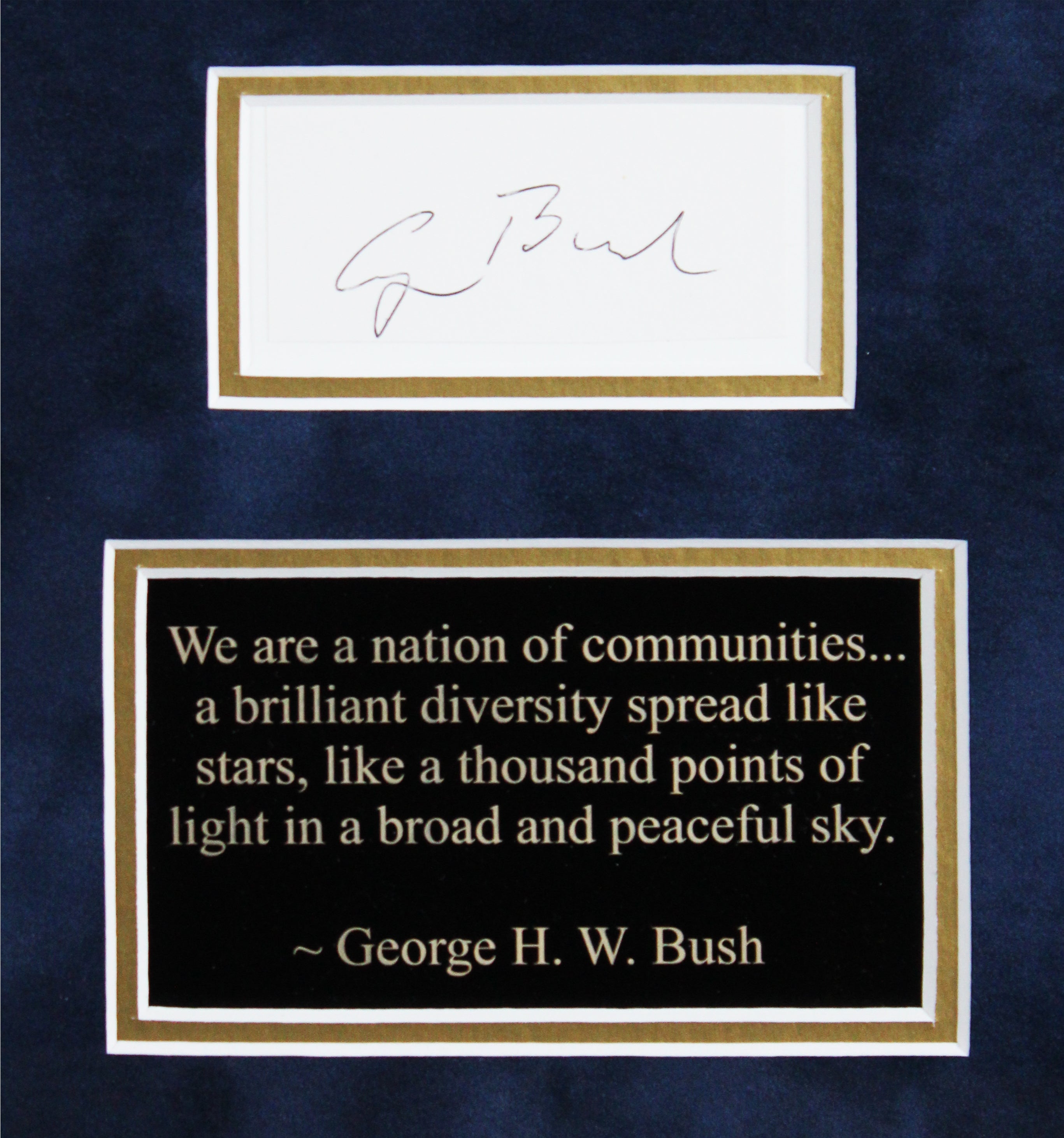 George H.W. Bush & George W. Bush Authentic Signed Framed Display BAS #AB76951