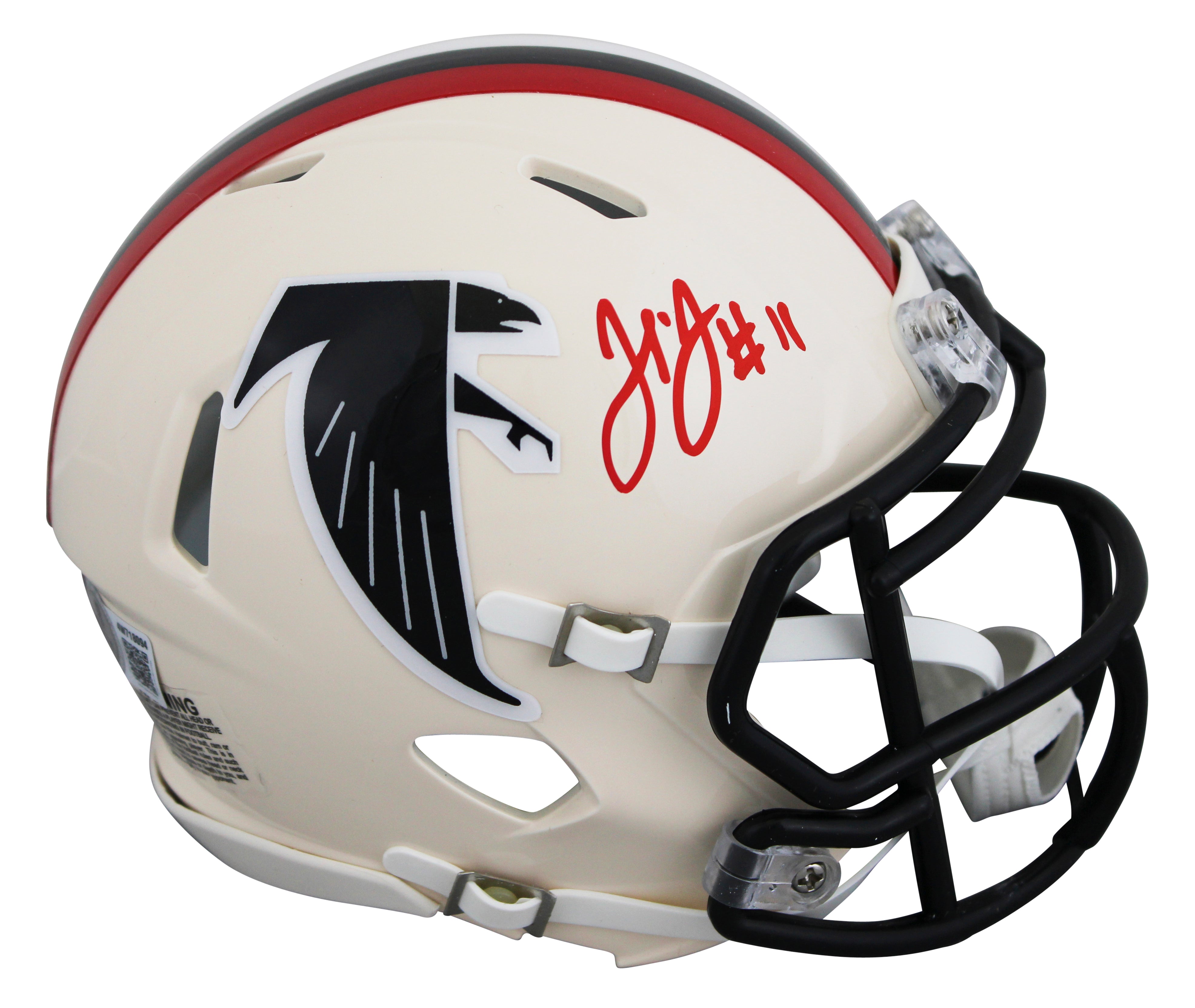 Falcons Julio Jones Authentic Signed Retro Speed Mini Helmet BAS Witnessed