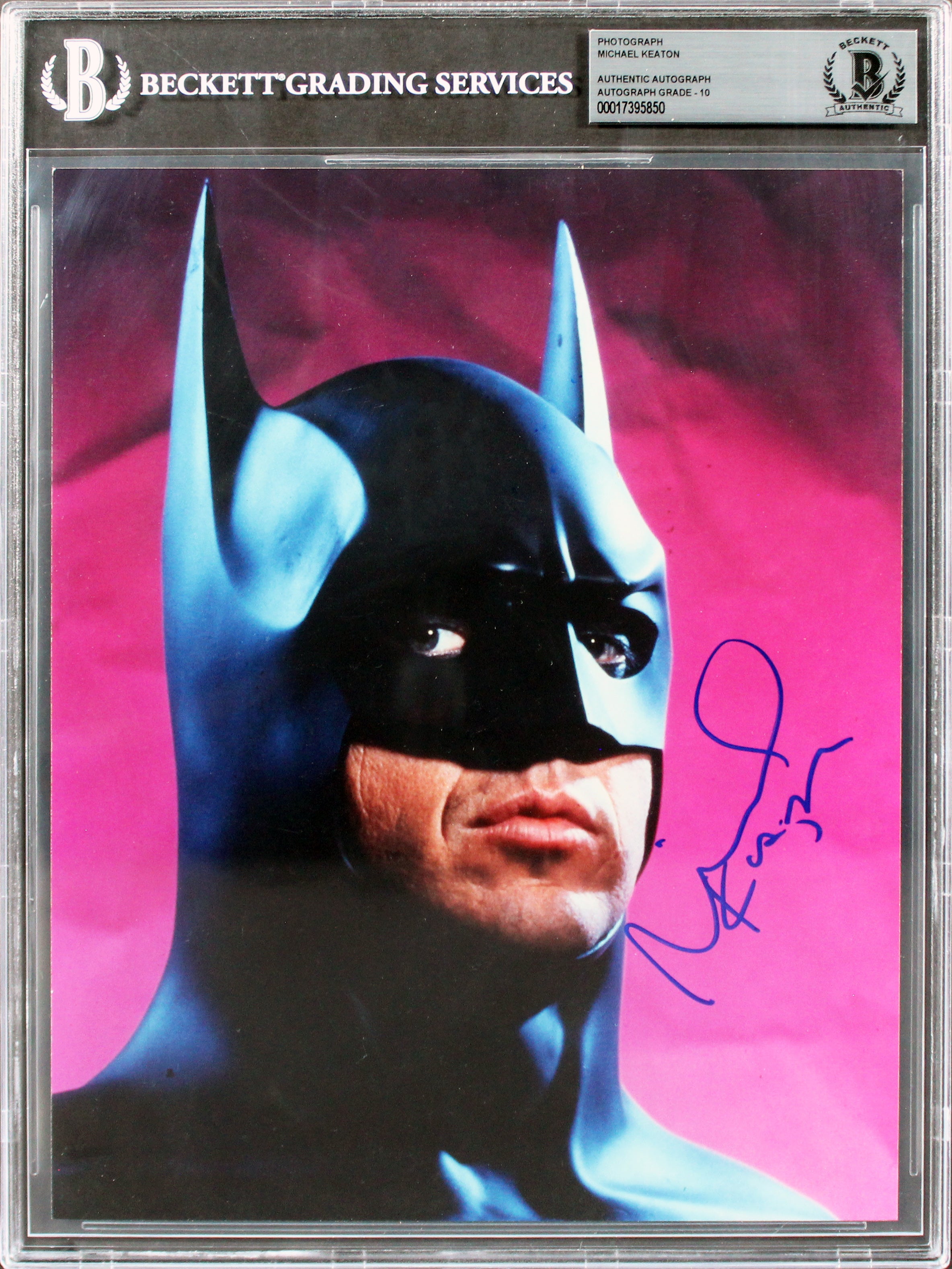 Michael Keaton Batman Authentic Signed 8x10 Photo Auto Graded 10! BAS Slabbed