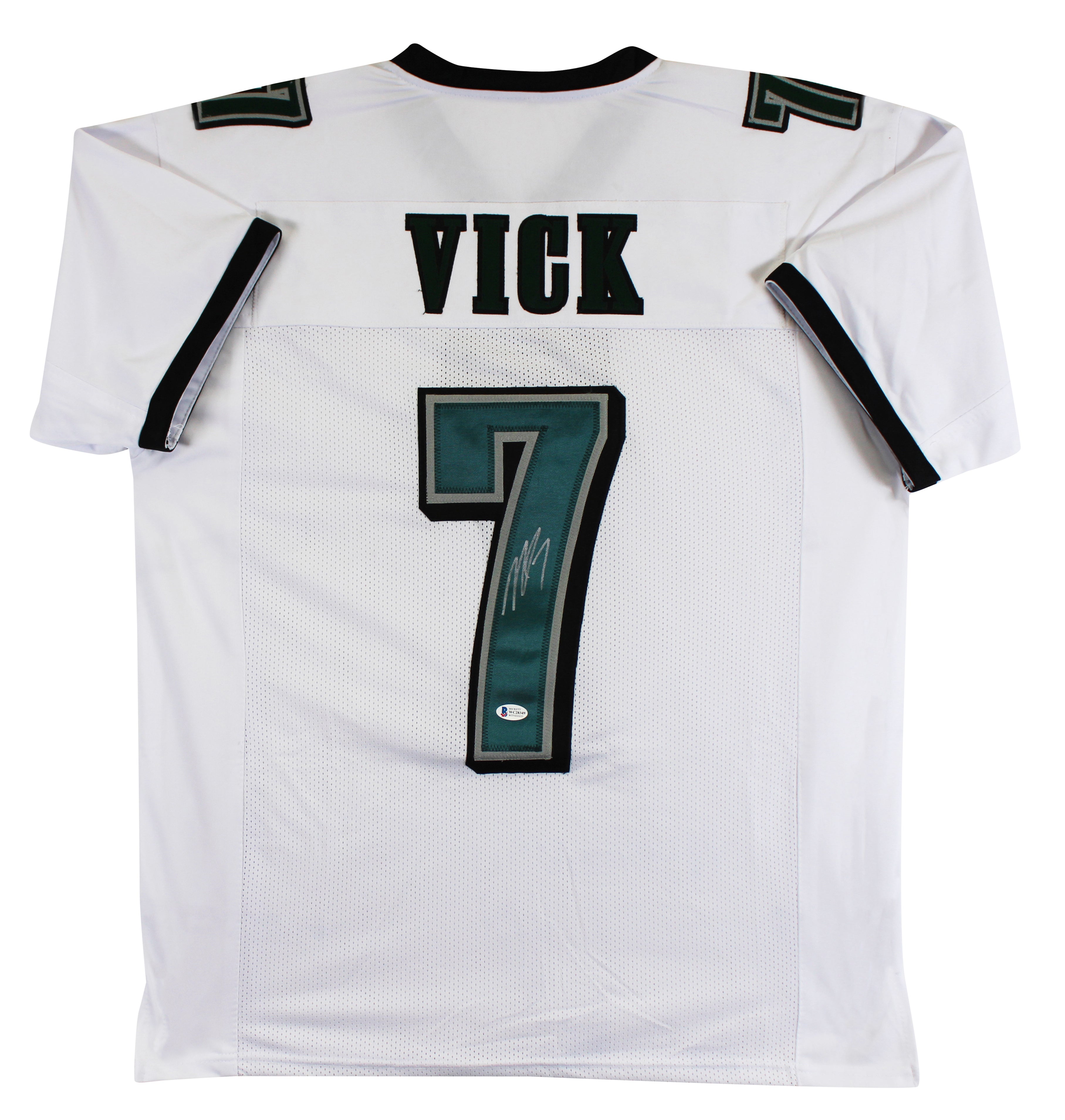 Michael Vick Authentic Signed White Pro Style Jersey BAS Witnessed #WC28349