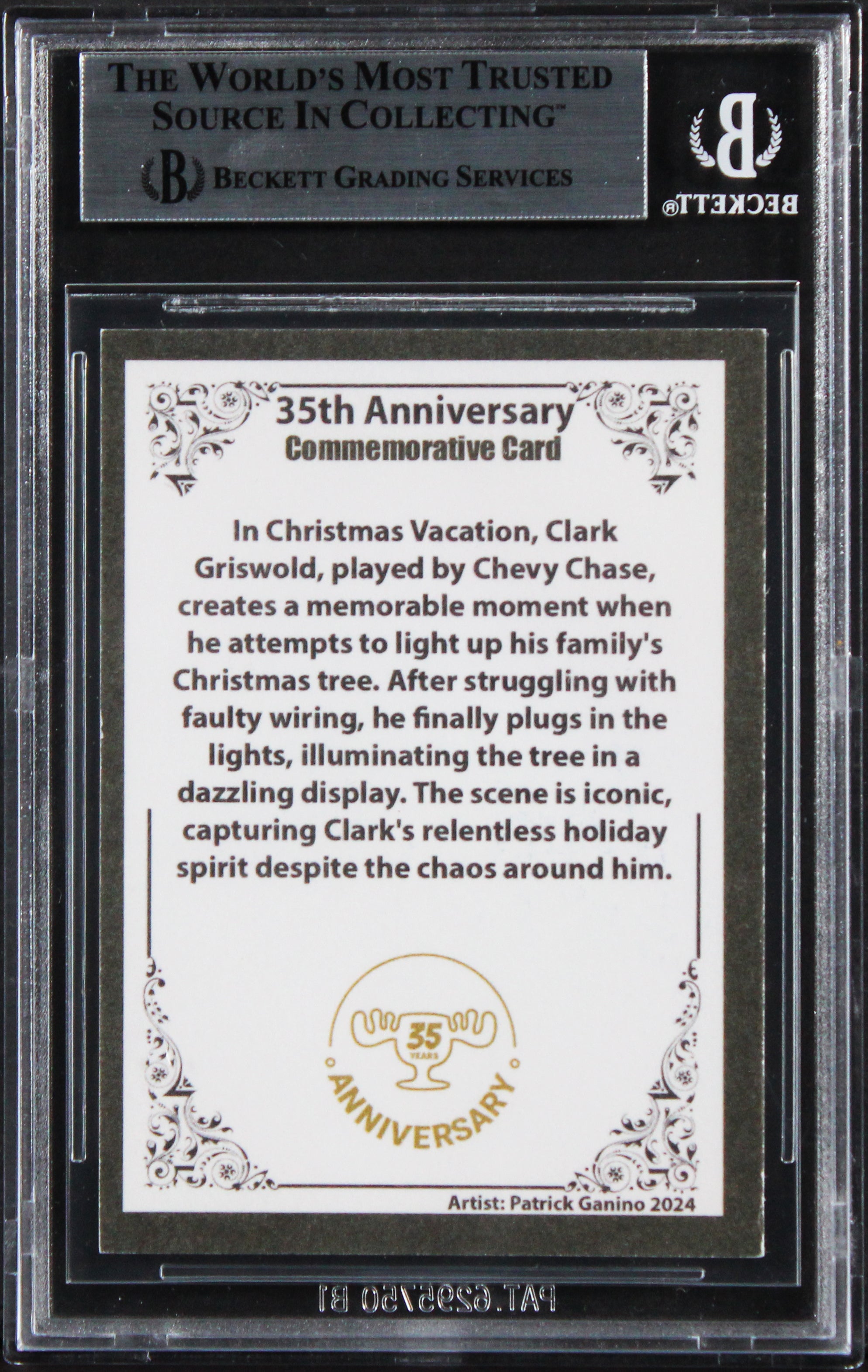 Chevy Chase Christmas Vacation Signed Father Christmas Custom Card BAS Slabbed