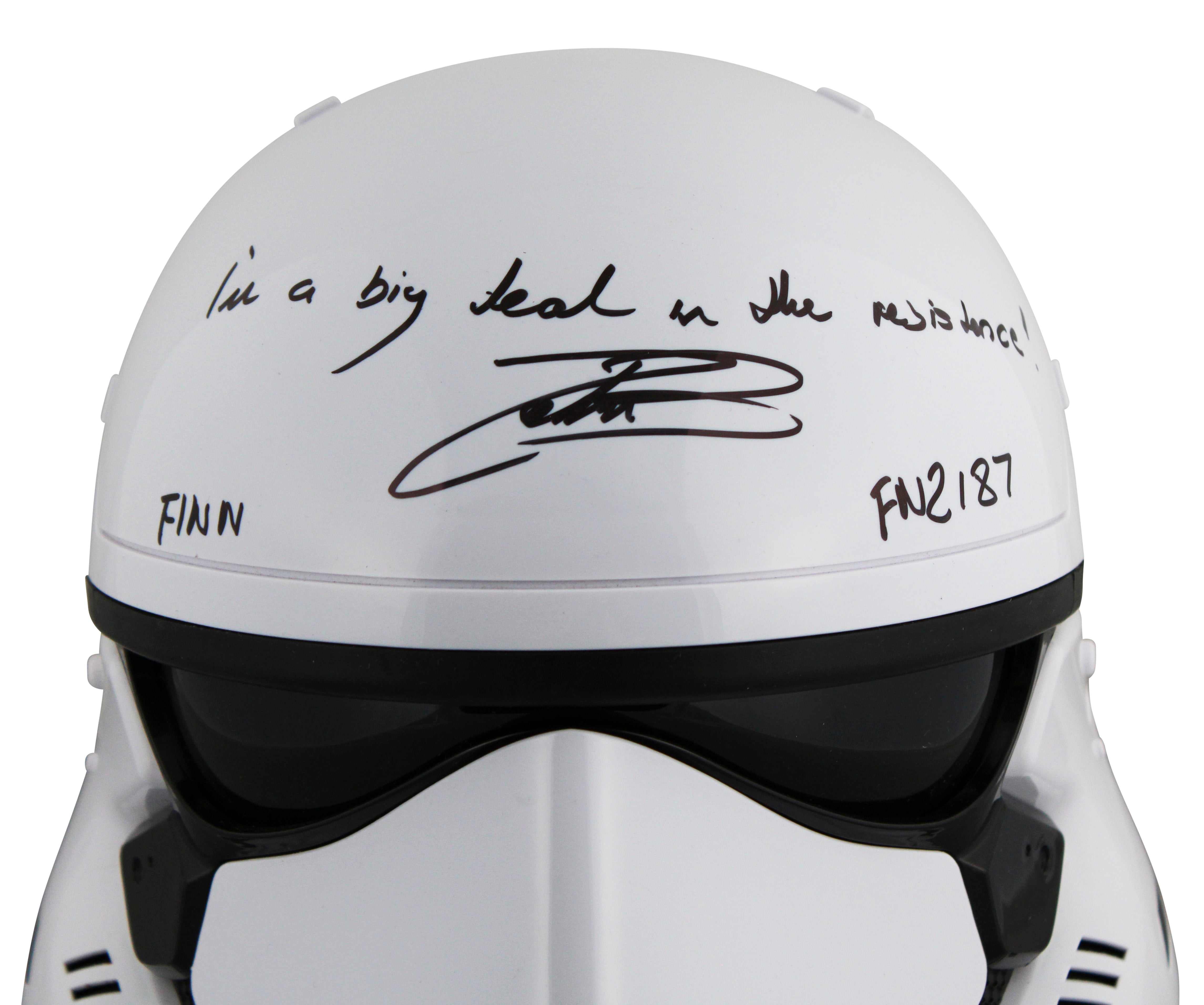 John Boyega Star Wars The Force Awakens "3x Insc" Signed Helmet JSA #CA61491