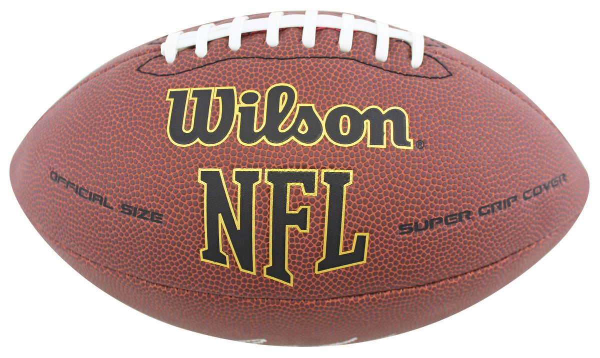 Buccaneers John Lynch Signed Wilson Super Grip Football w/ Case BAS Witnessed