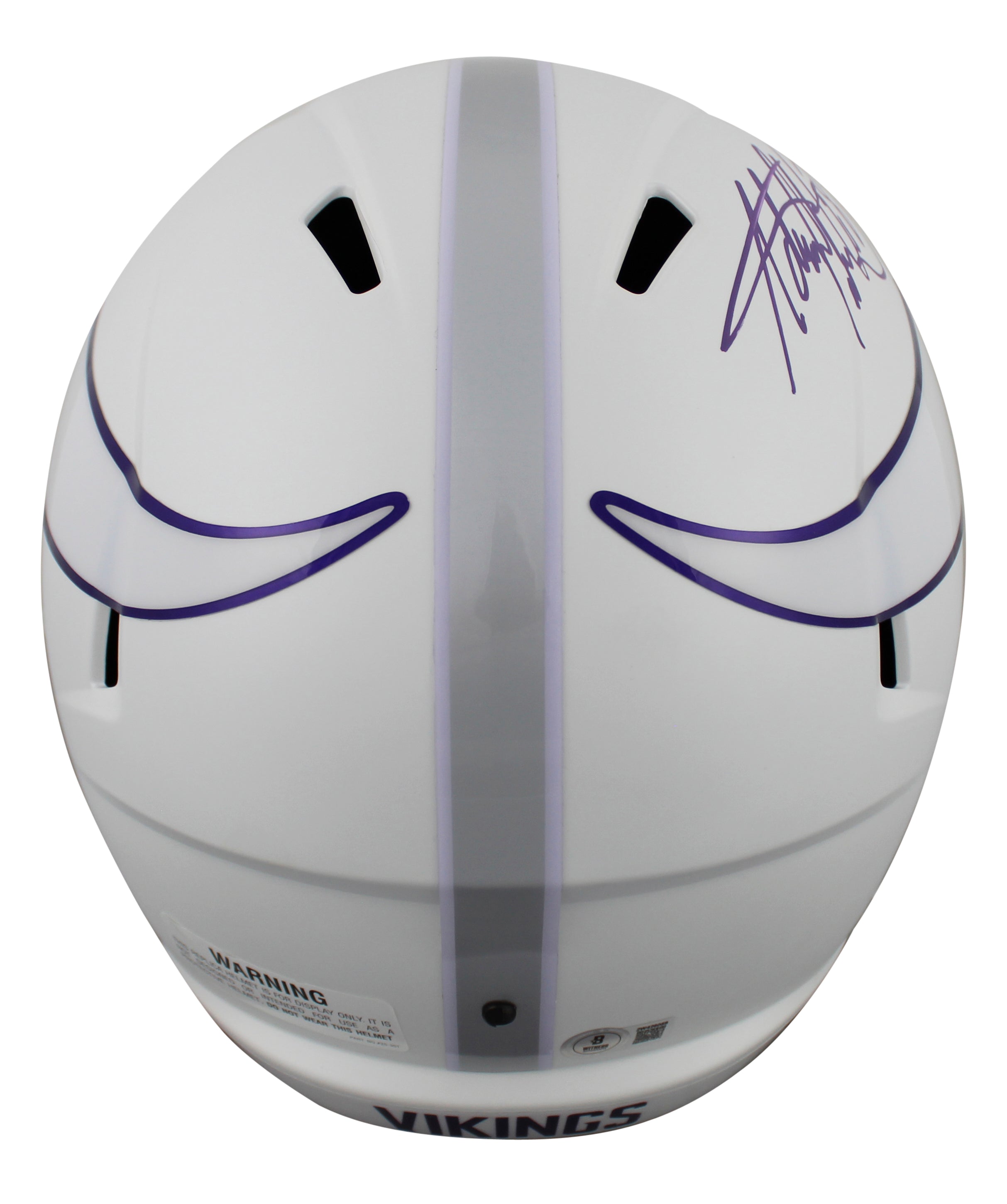 Vikings Adrian Peterson Signed 2024 Alt Full Size Speed Rep Helmet W/ Case BAS W