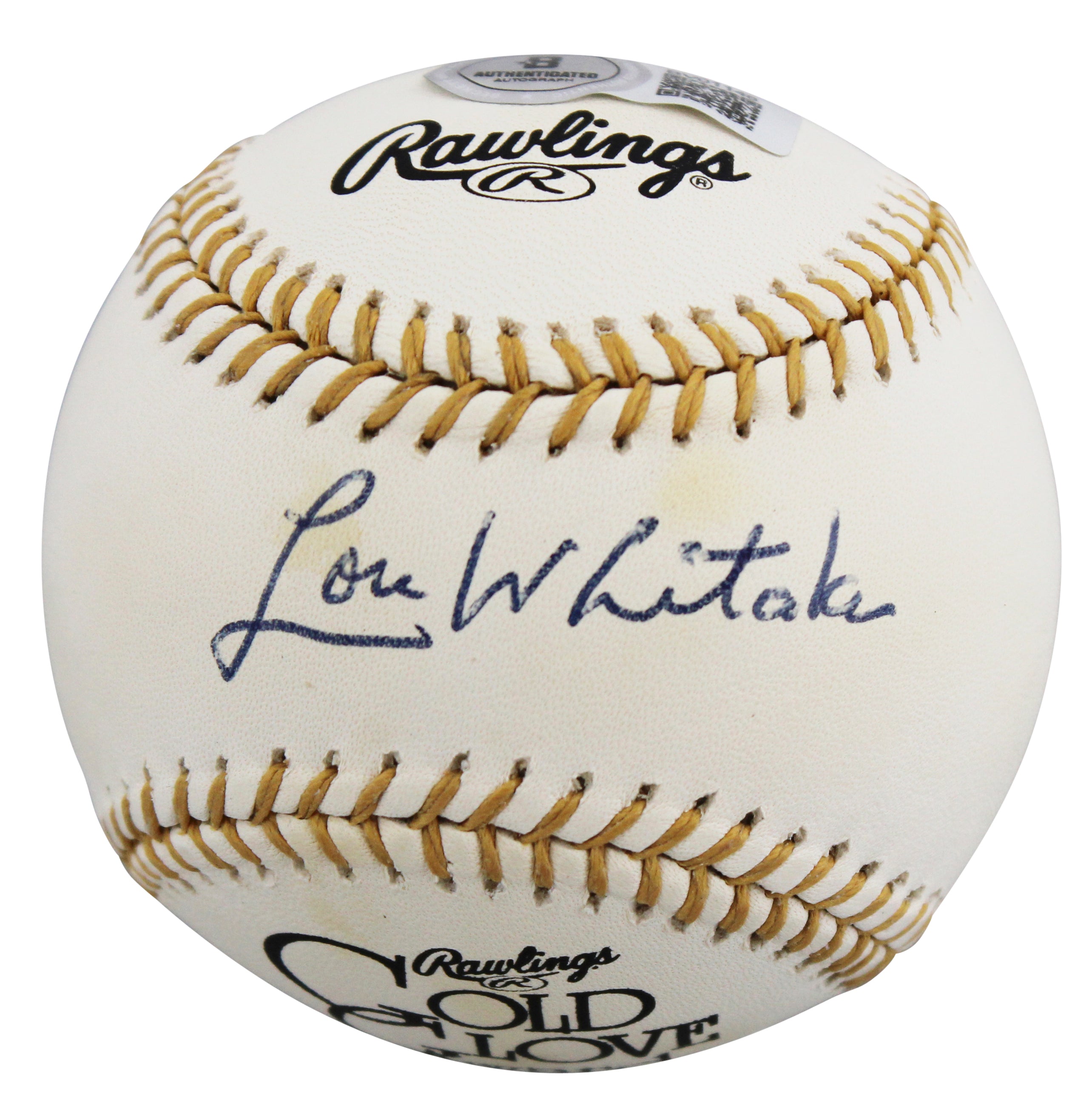 Tigers Lou Whitaker Signed Rawlings Gold Glove Logo OML Baseball BAS #BV01148