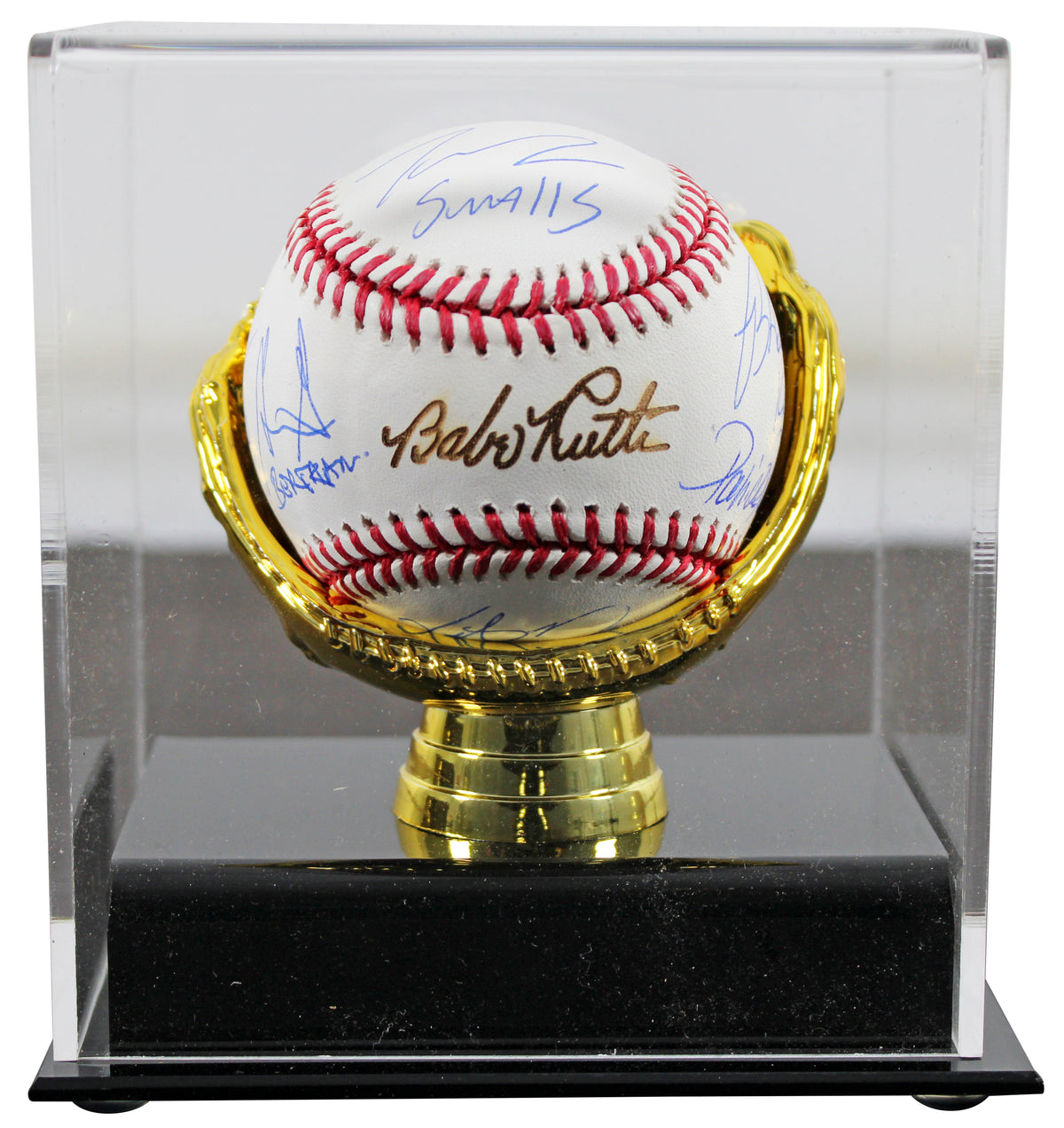 Sandlot (8) Guiry, Leopardi, Renna, +5 Signed Babe Ruth Baseball w/ Case BAS