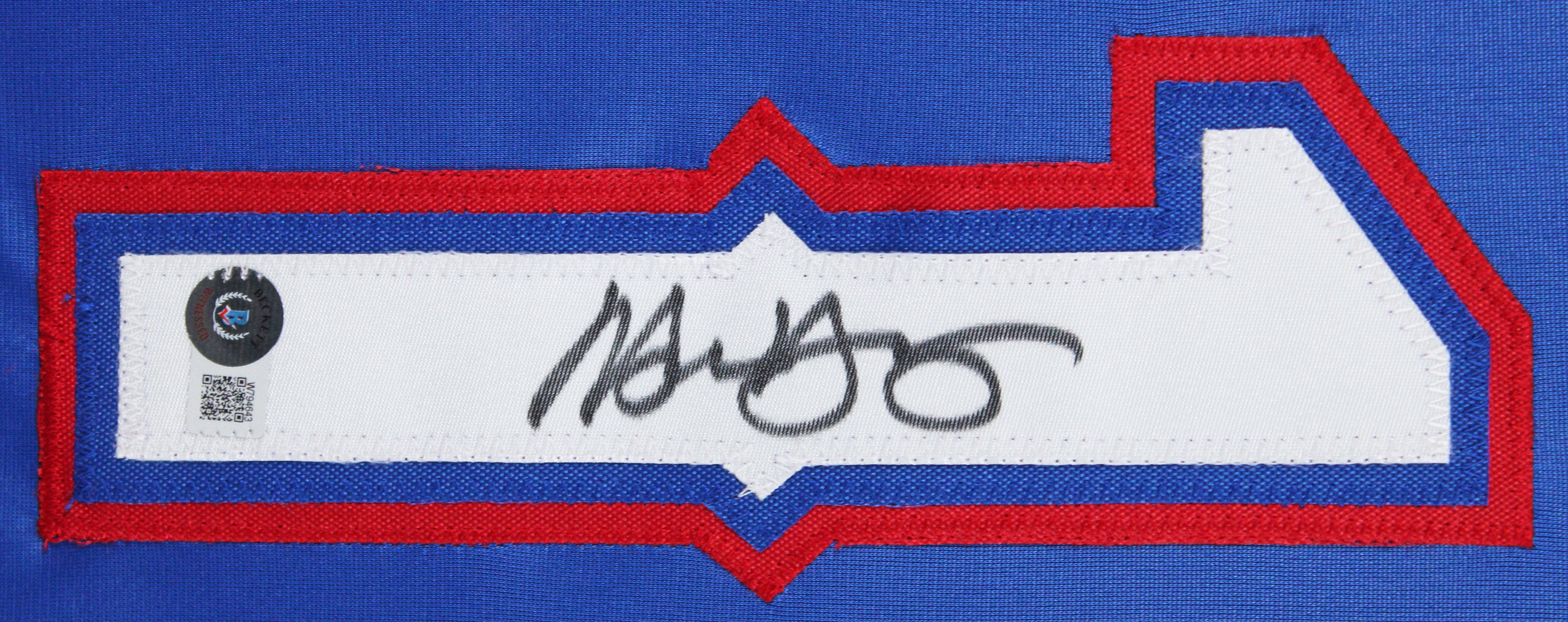 Michael Young Authentic Signed Blue Pro Style Framed Jersey BAS Witnessed