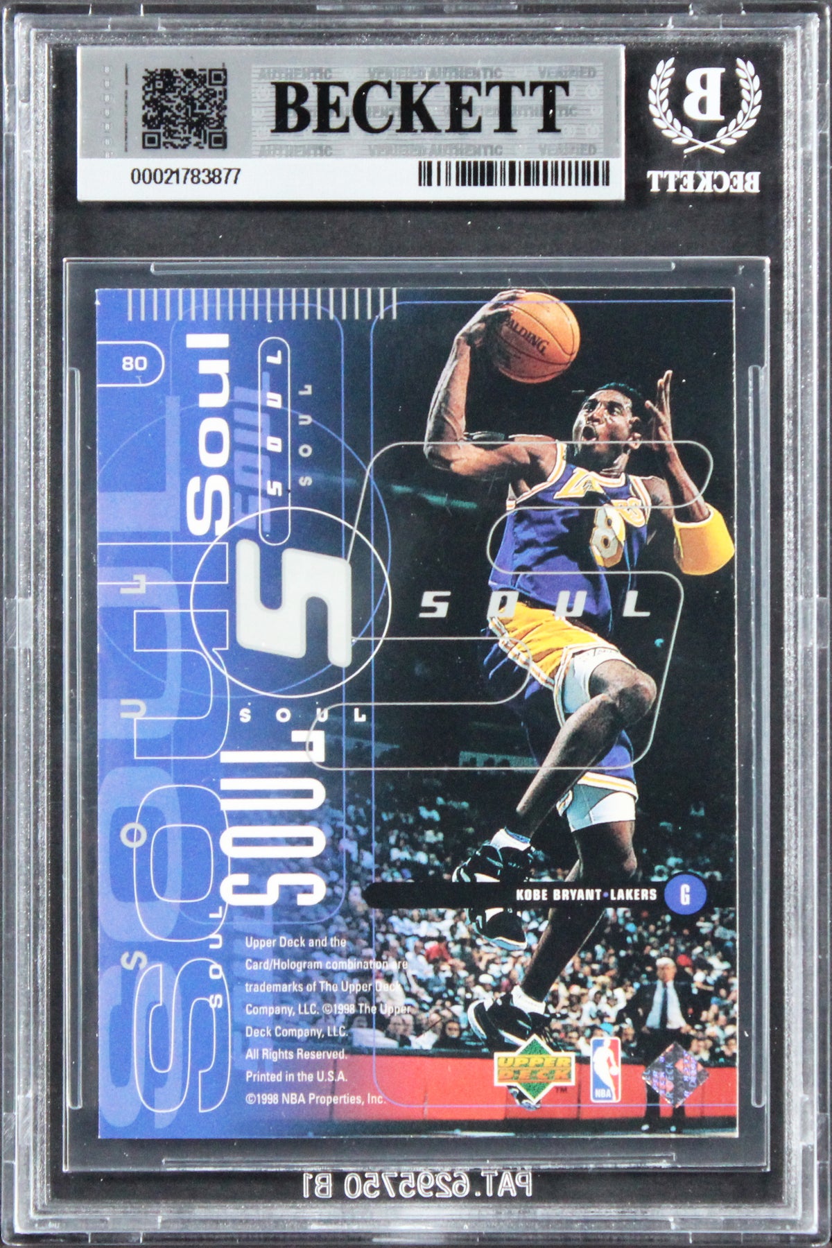 Lakers Shaquille O'Neal Signed 1998 Upper Deck #80 Card Auto GM 10! BAS Slabbed