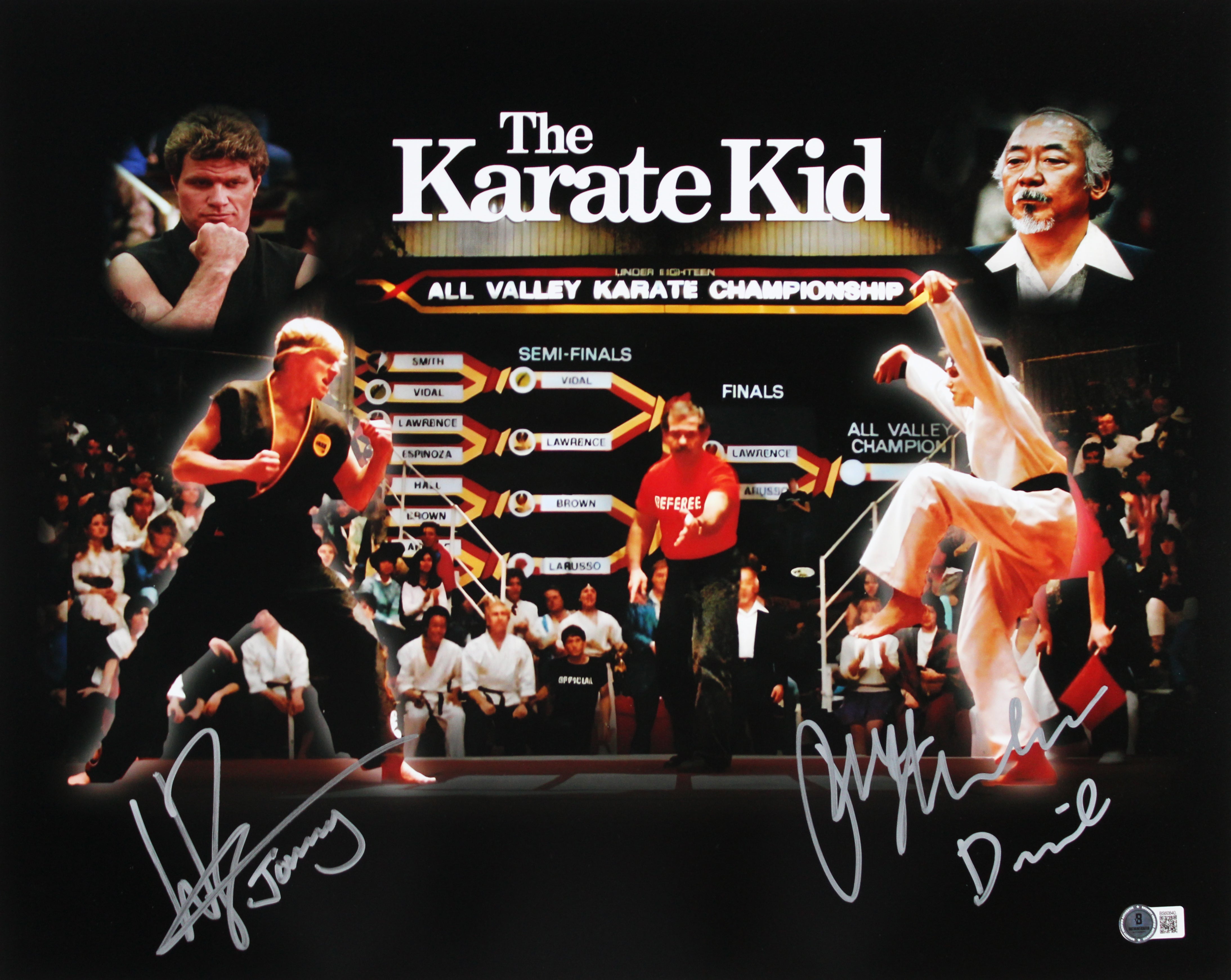 Ralph Macchio & William Zabka The Karate Kid Signed 16x20 Horizontal Photo BAS HOLIDAY DOORBUSTER