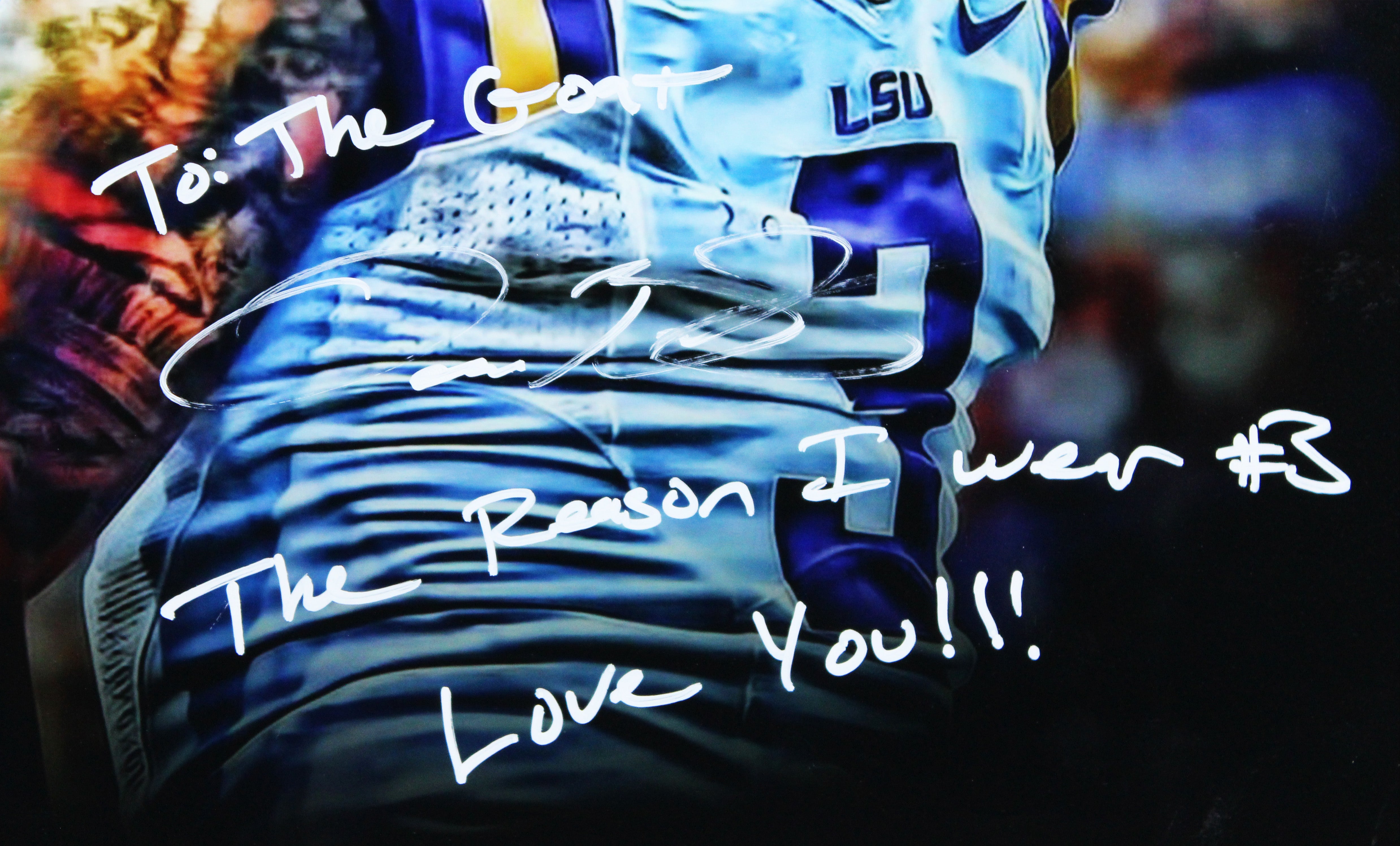 LSU Odell Beckham Jr. Signed 16x20 Framed Photo Dedicated to Allen Iverson BAS