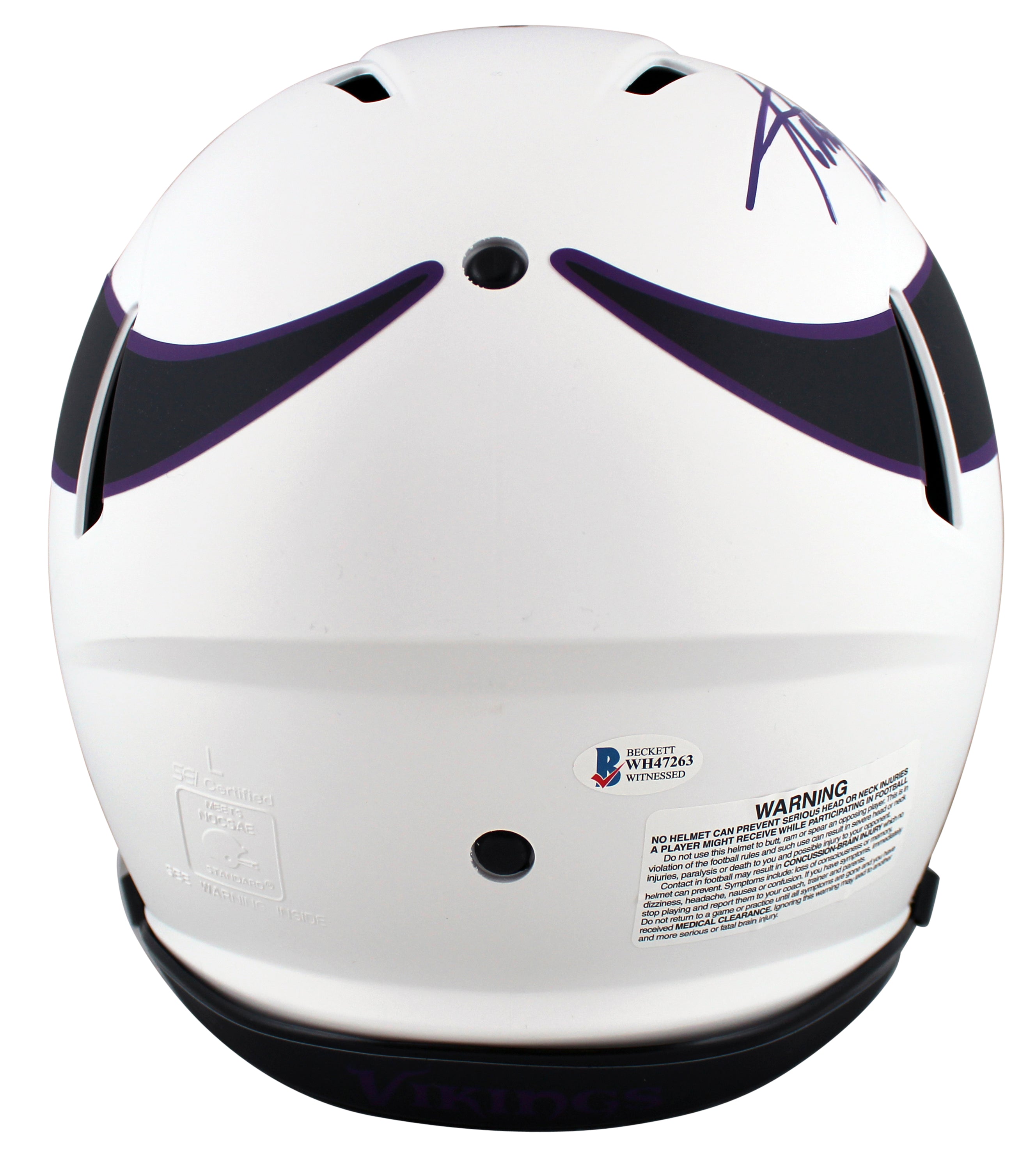 Adrian Peterson "All Day" Signed Lunar F/S Speed Proline Helmet W/ Case BAS Wit
