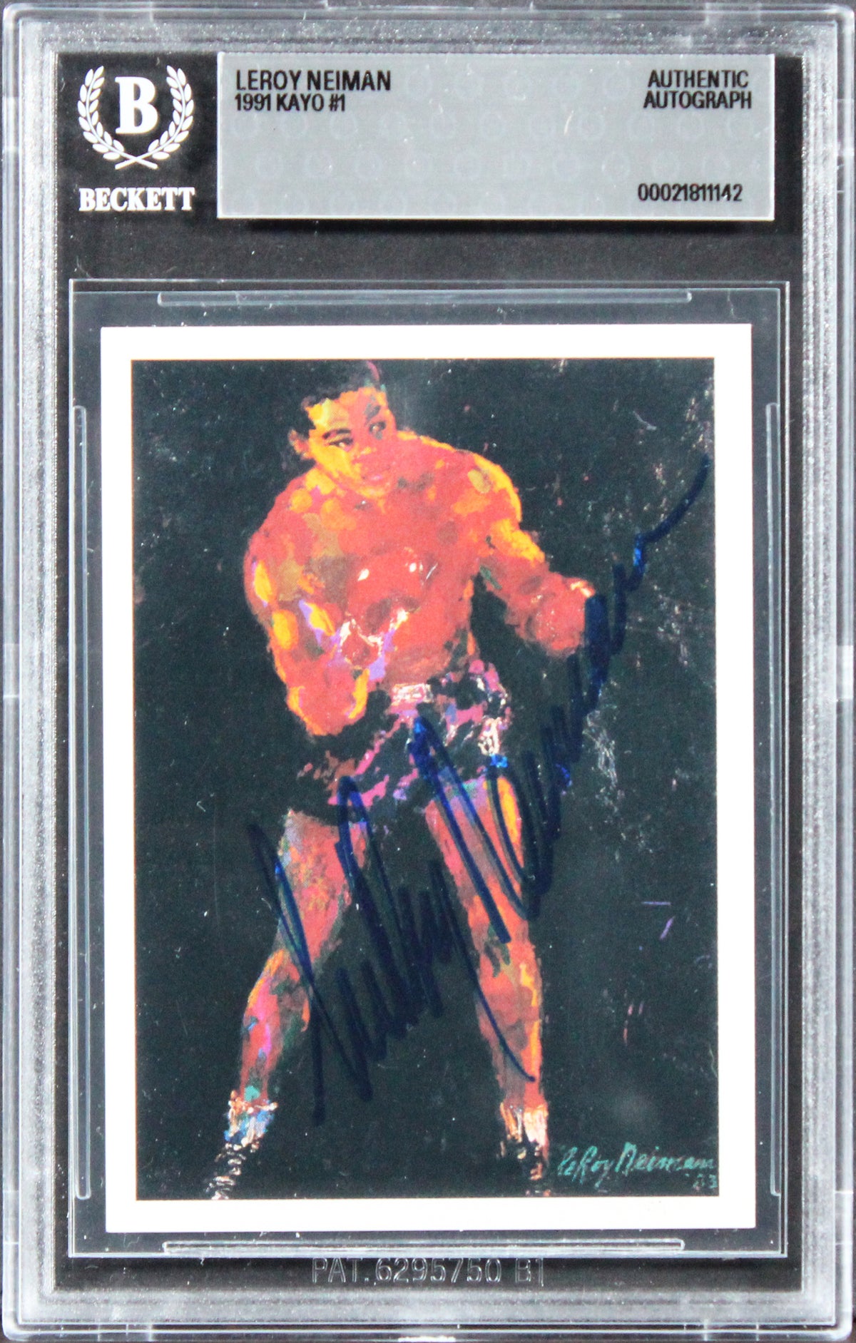 Leroy Neiman Authentic Signed 1991 Kayo #1 Card Autographed BAS Slabbed
