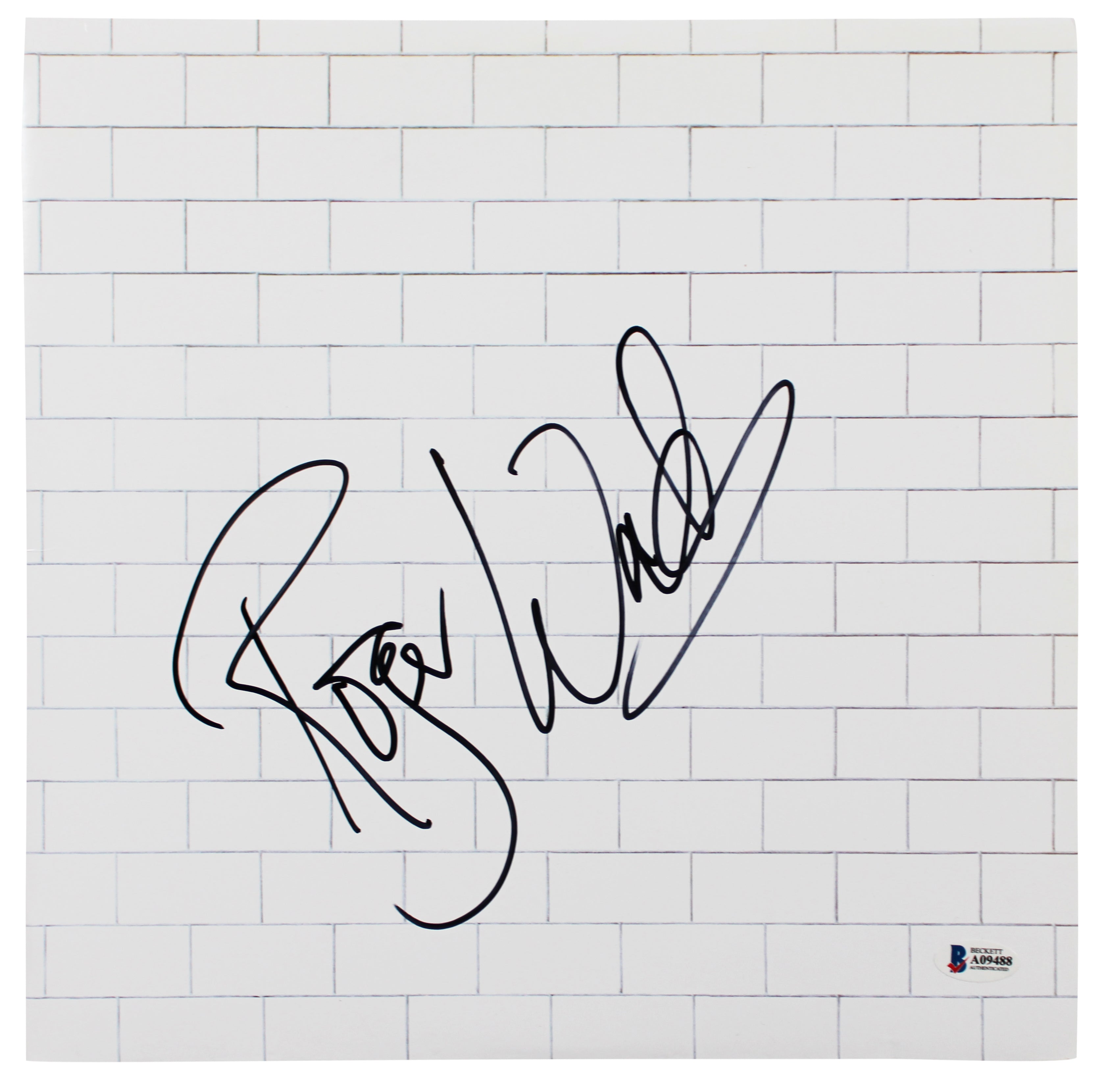 Roger Waters Pink Floyd Signed The Wall Album Cover W/ Vinyl BAS #A09488