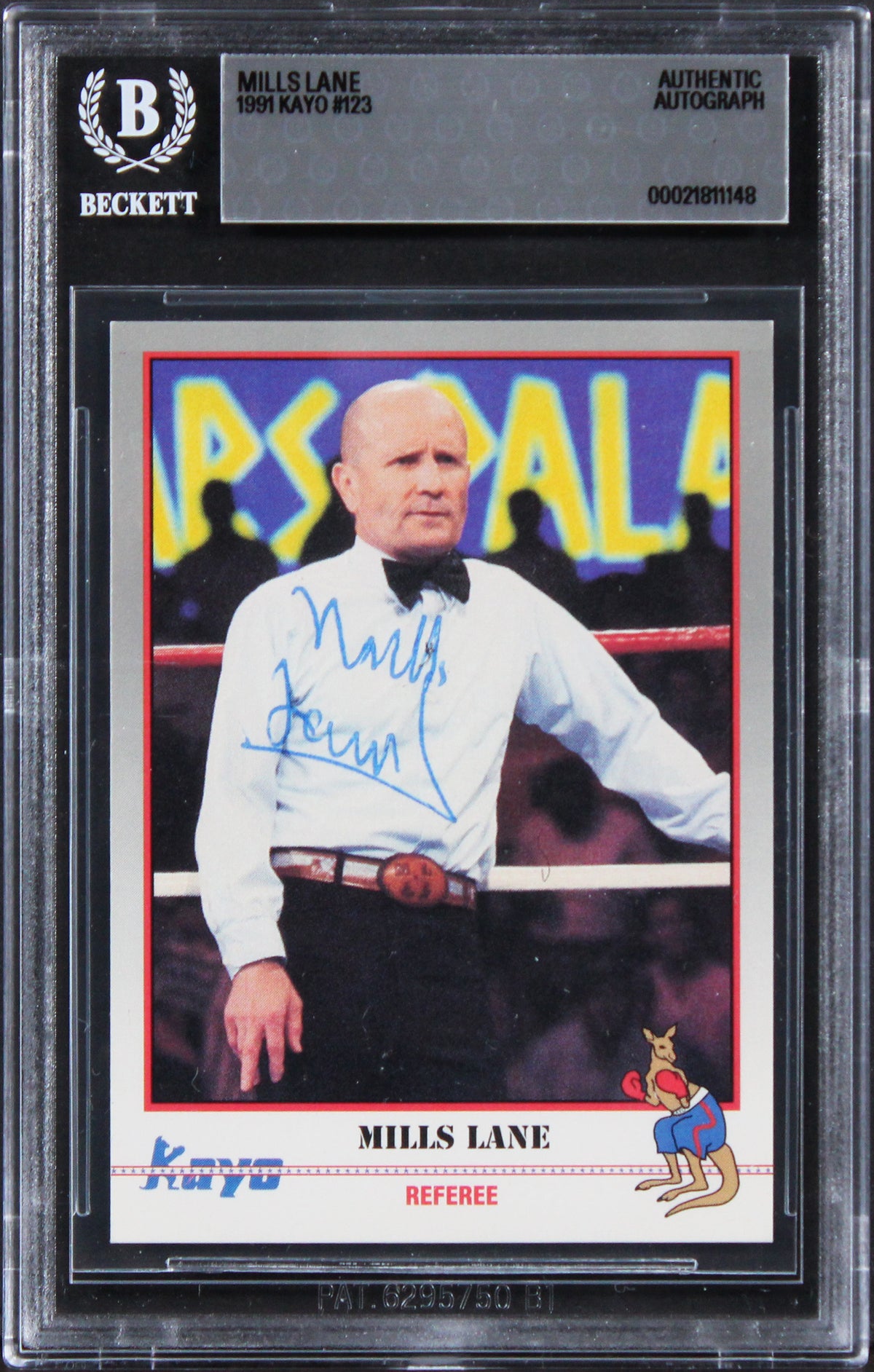 Mills Lane Authentic Signed 1991 Kayo #123 Card Autographed BAS Slabbed