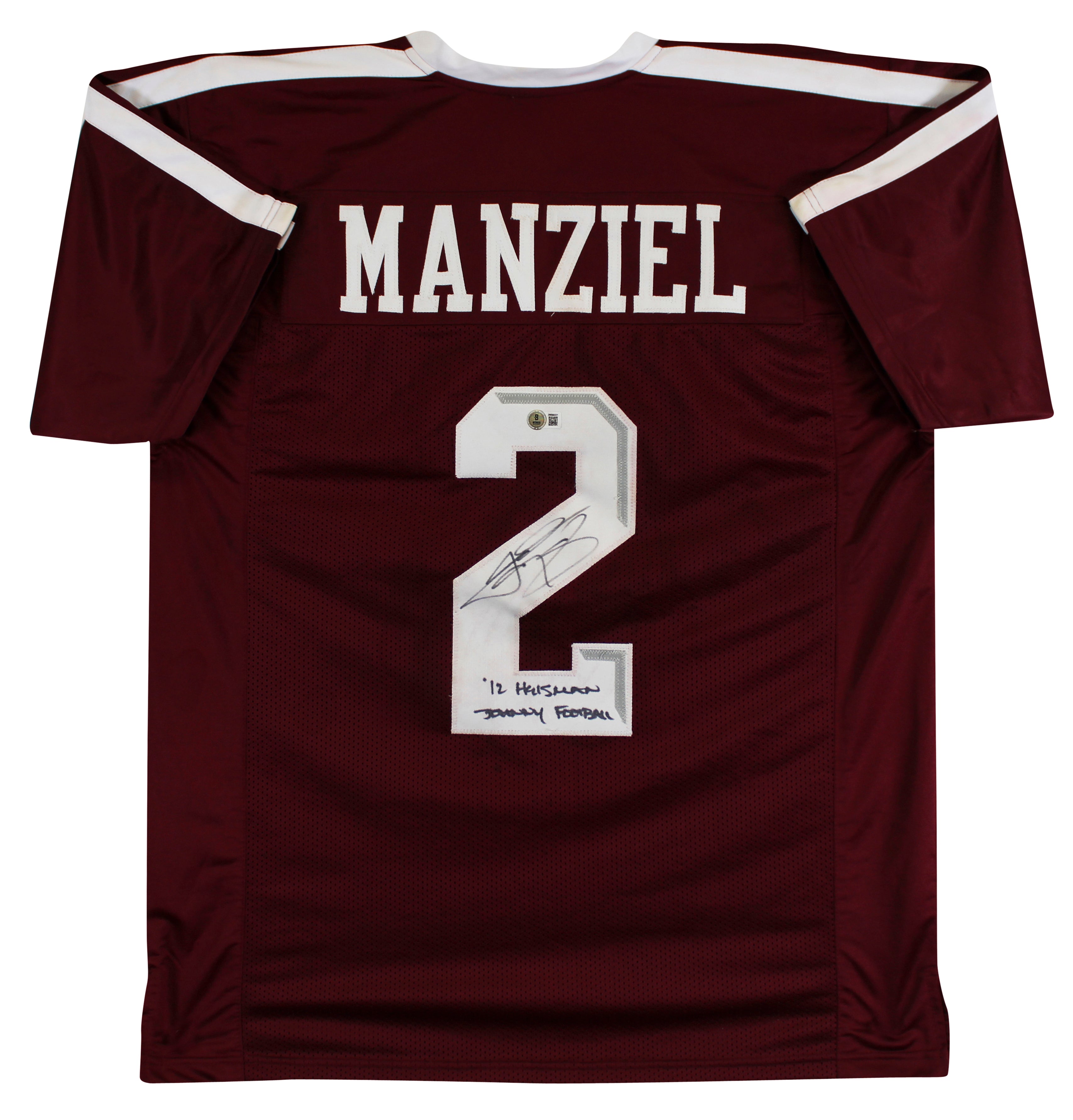 Texas A&M Johnny Manziel "2x Insc" Signed Maroon Pro Style Jersey BAS #2W560221
