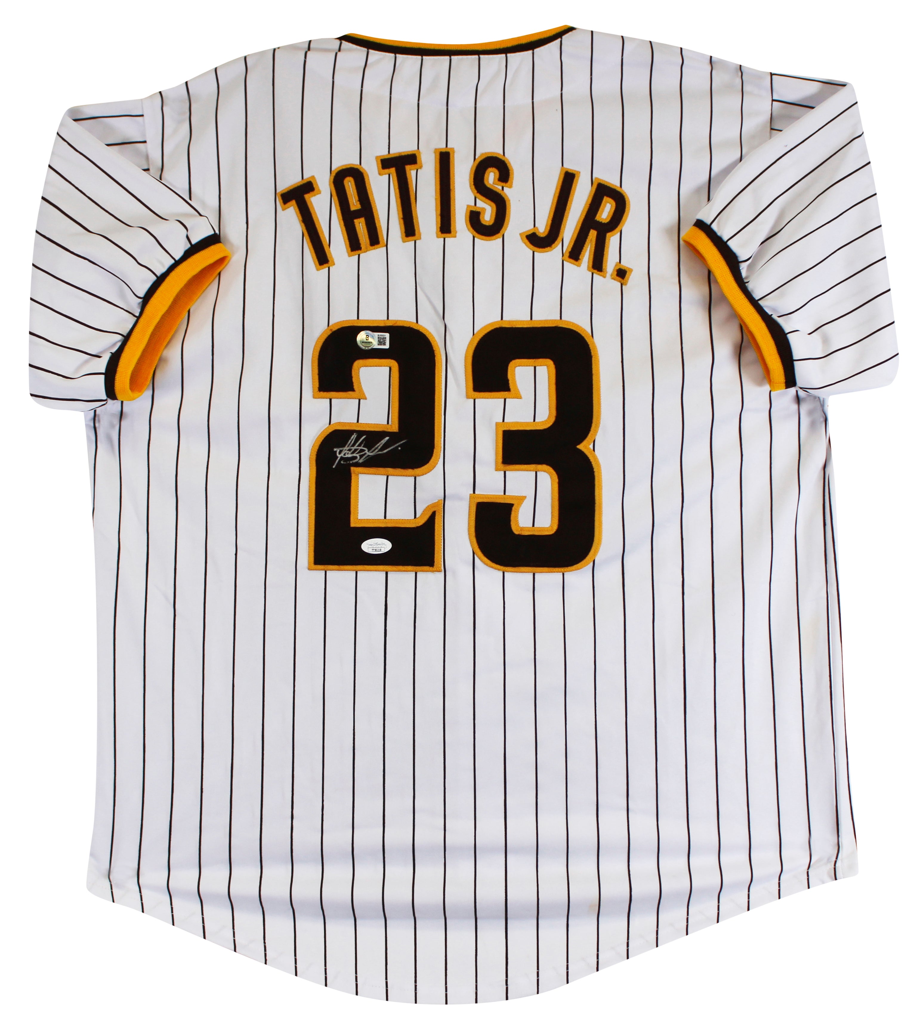 Fernando Tatis Jr. Signed White Pinstripe Pro Style Jersey BAS #BU55021