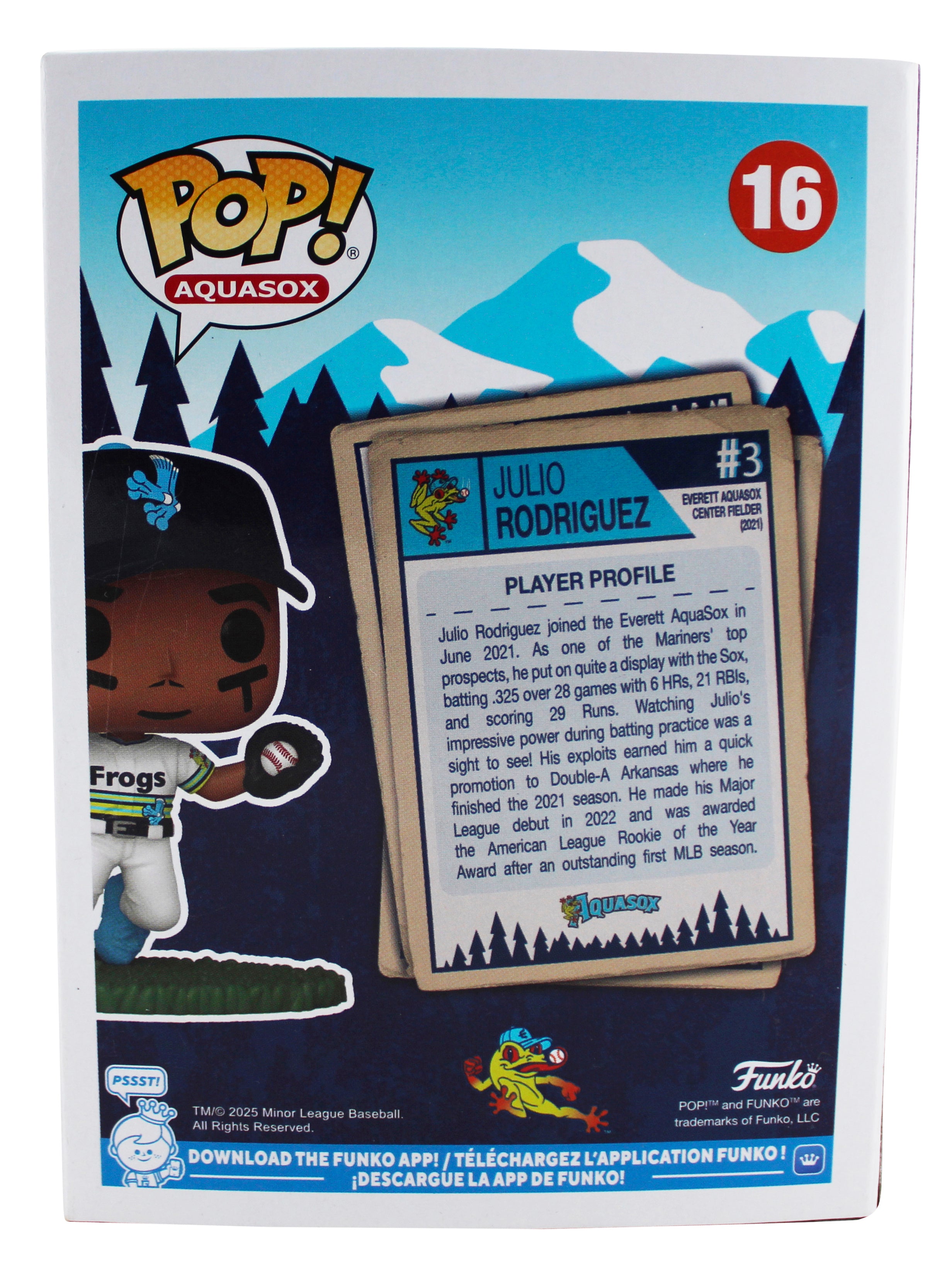 Julio Rodriguez Signed Everett AquaSox #16 Funko Pop Vinyl Figure JSA #CD80427