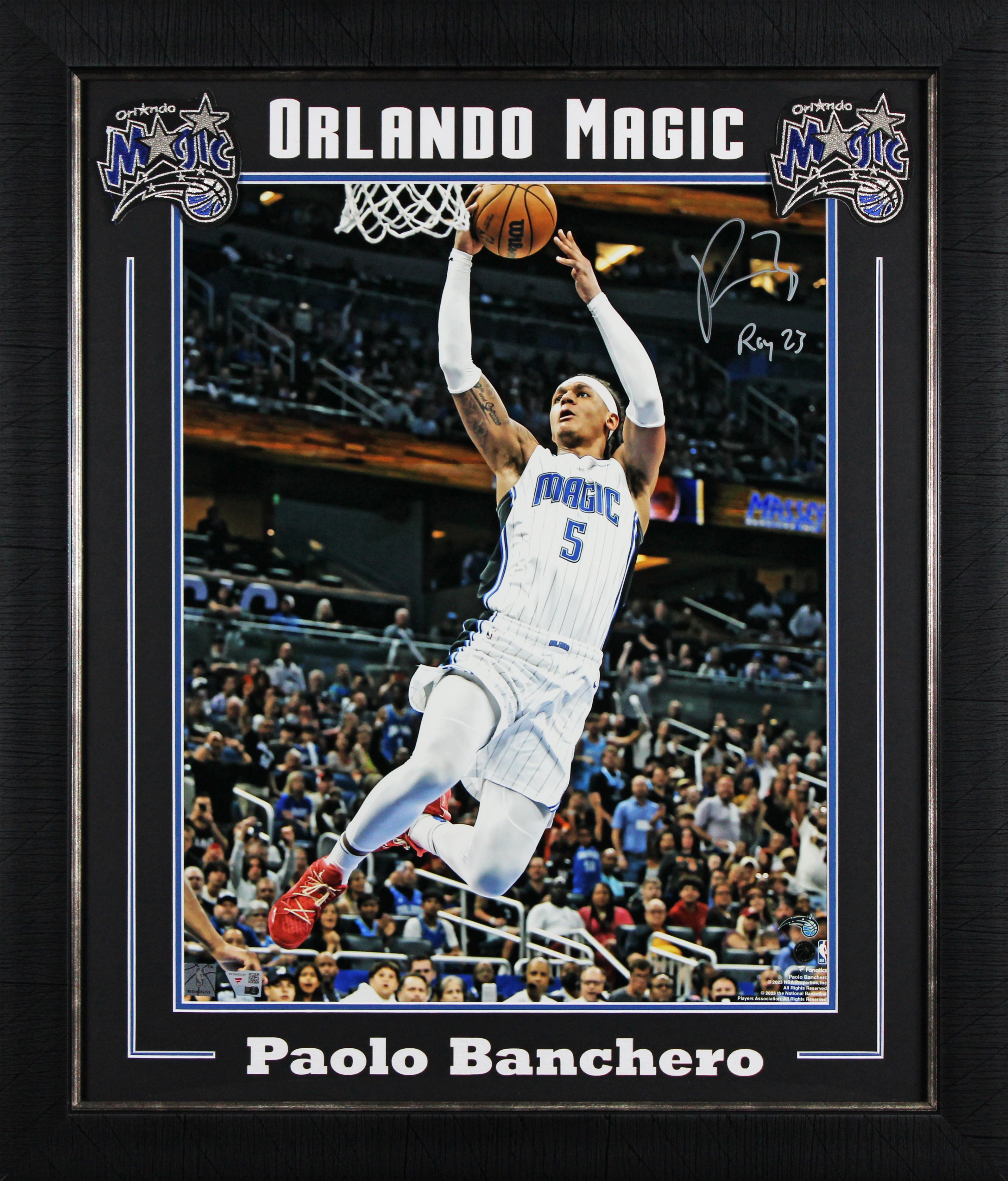 Magic Paolo Banchero "ROY 23" Authentic Signed 16x20 Framed Photo Fanatics