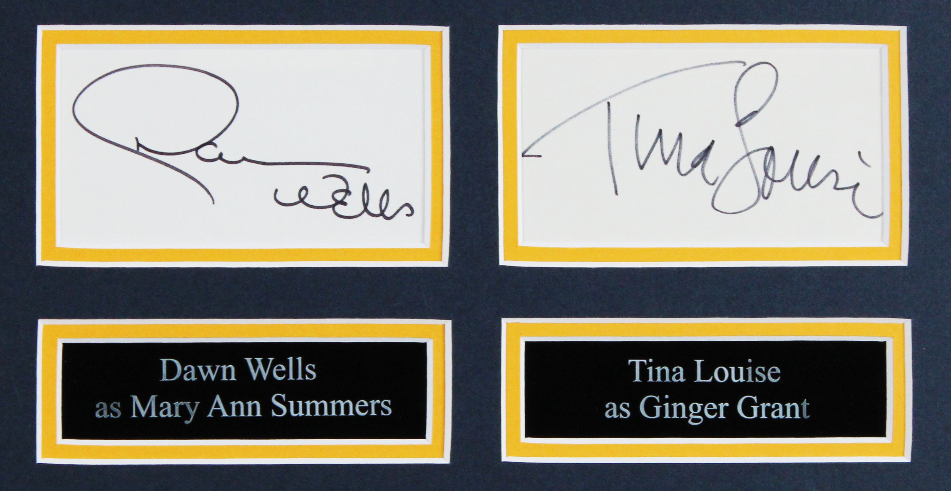 Dawn Wells & Tina Louise Gilligan's Island Signed Framed Display BAS #AD04893