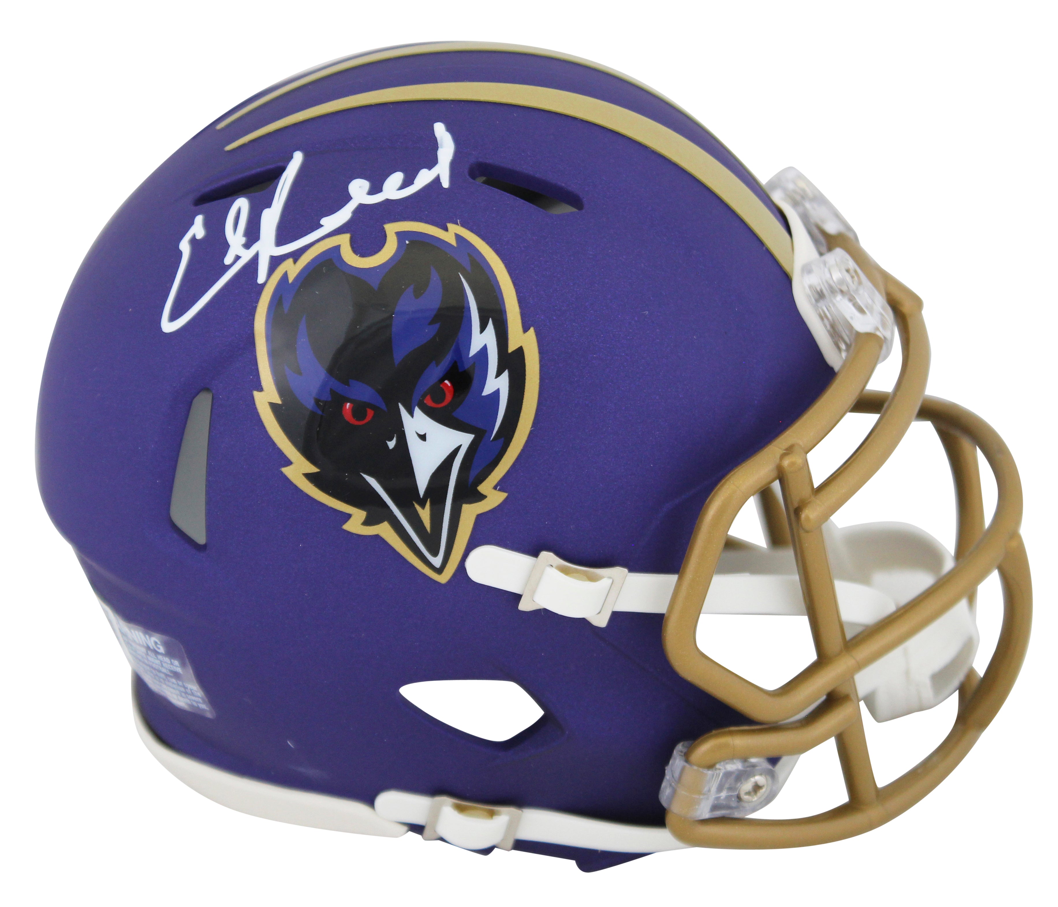 Ravens Ed Reed Signed 2024 On-Field Alt Speed Mini Helmet W/ Case BAS Witnessed