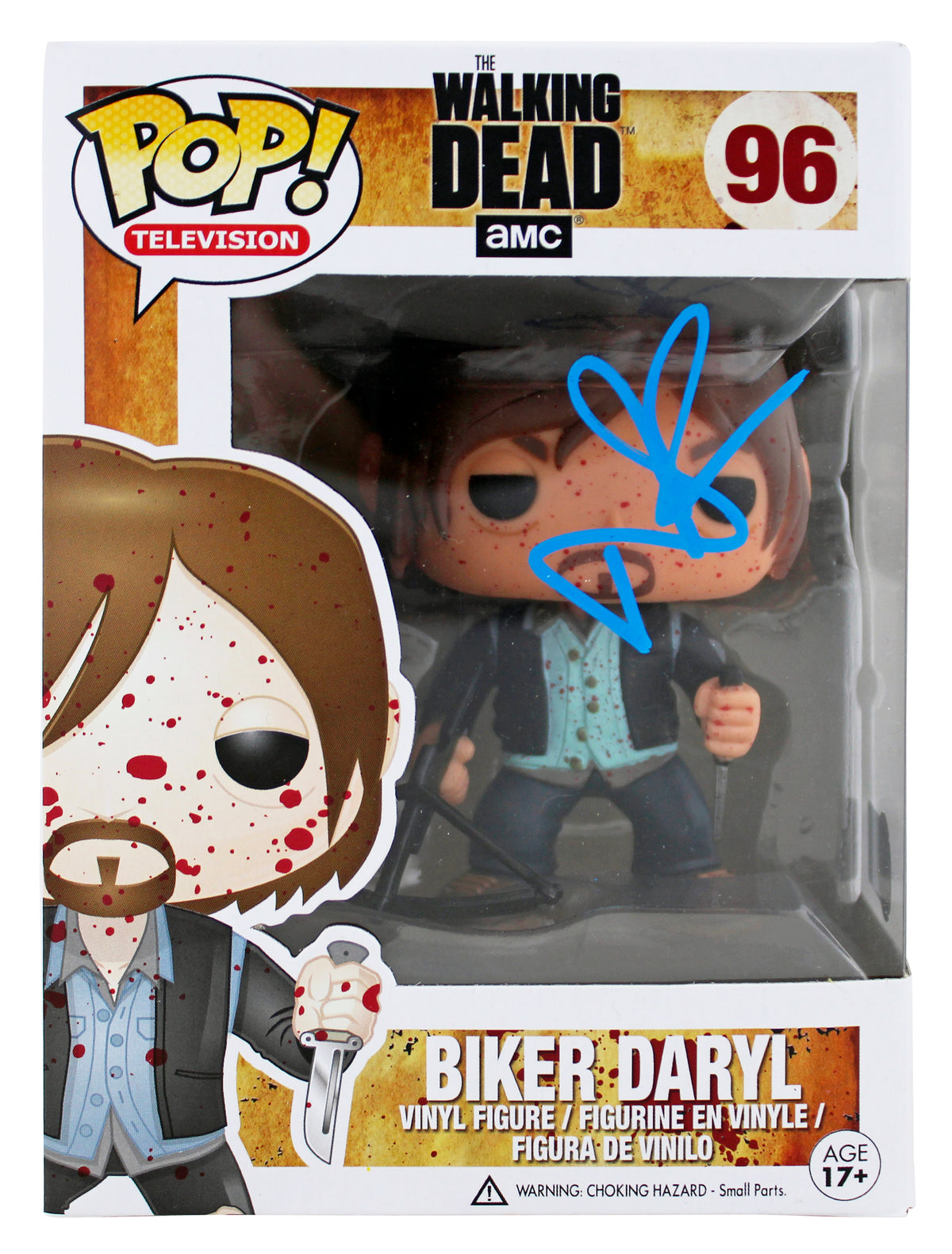 Norman Reedus The Walking Dead Signed Biker Daryl #96 Funko Pop Vinyl Figure BAS