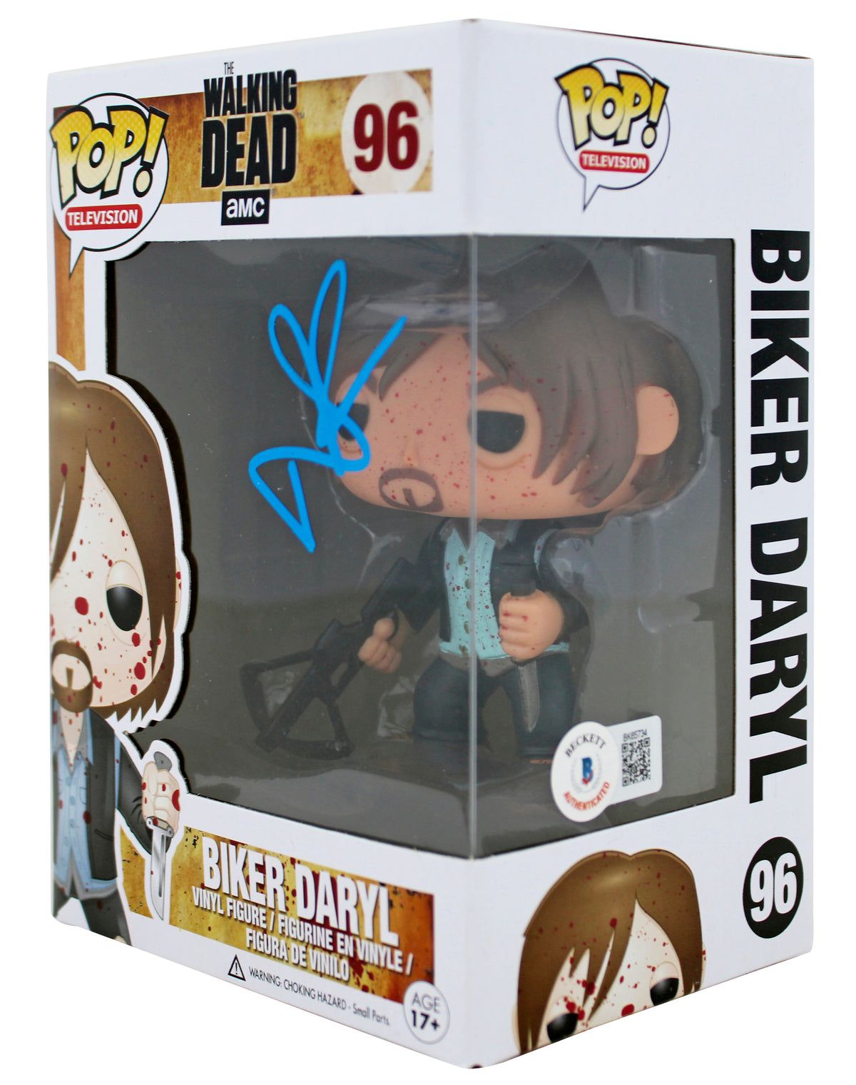 Norman Reedus The Walking Dead Signed Biker Daryl #96 Funko Pop Vinyl Figure BAS