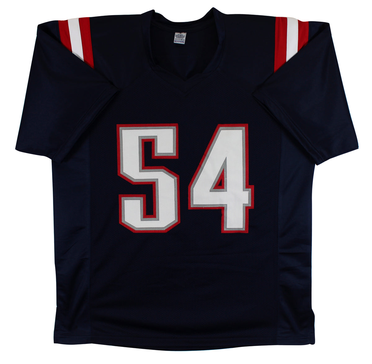 Tedy Bruschi Authentic Signed Navy Blue Pro Style Jersey BAS Witnessed 2