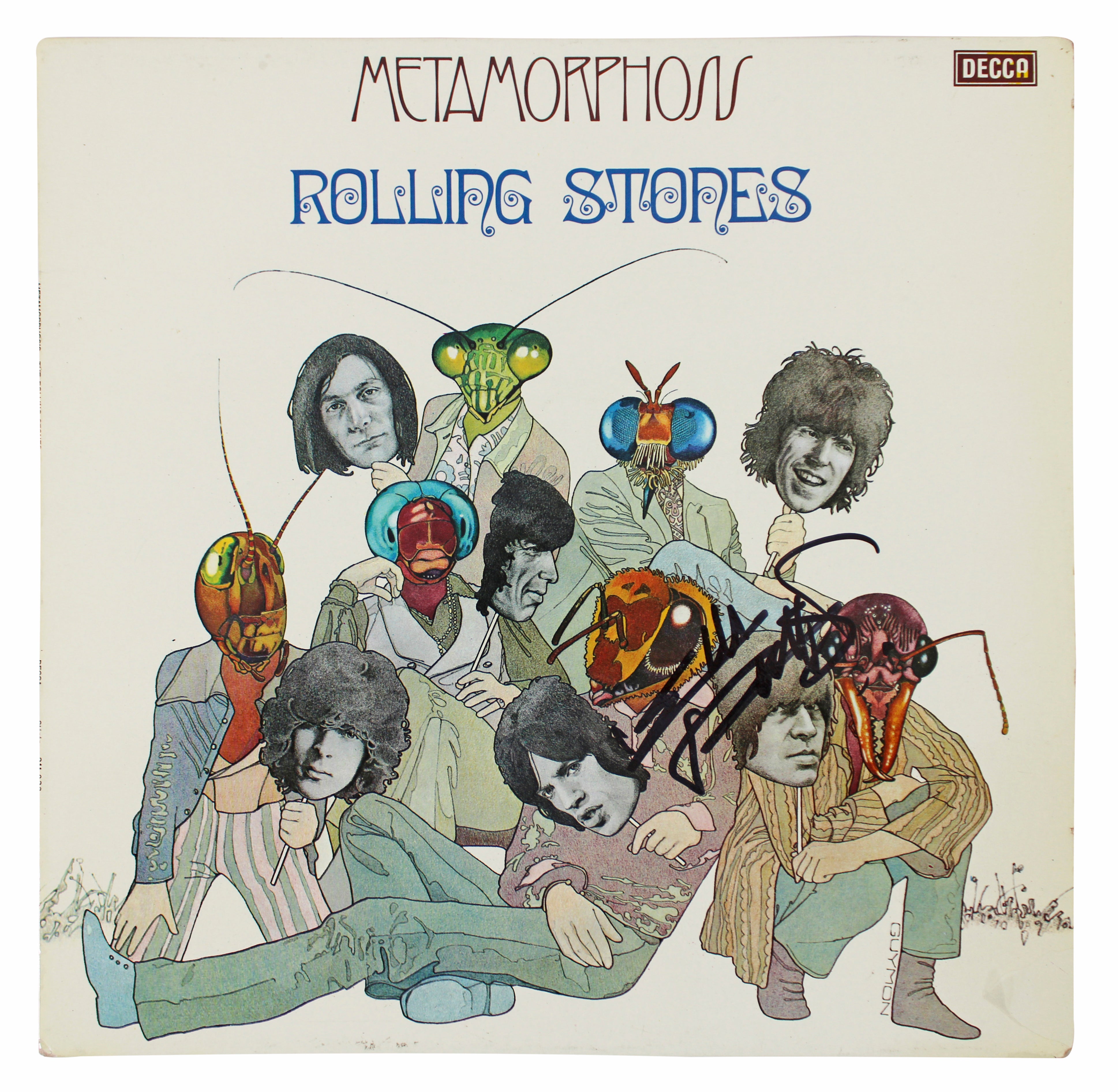Keith Richards The Rolling Stones Signed Metamorphosis Album Cover BAS #A00798