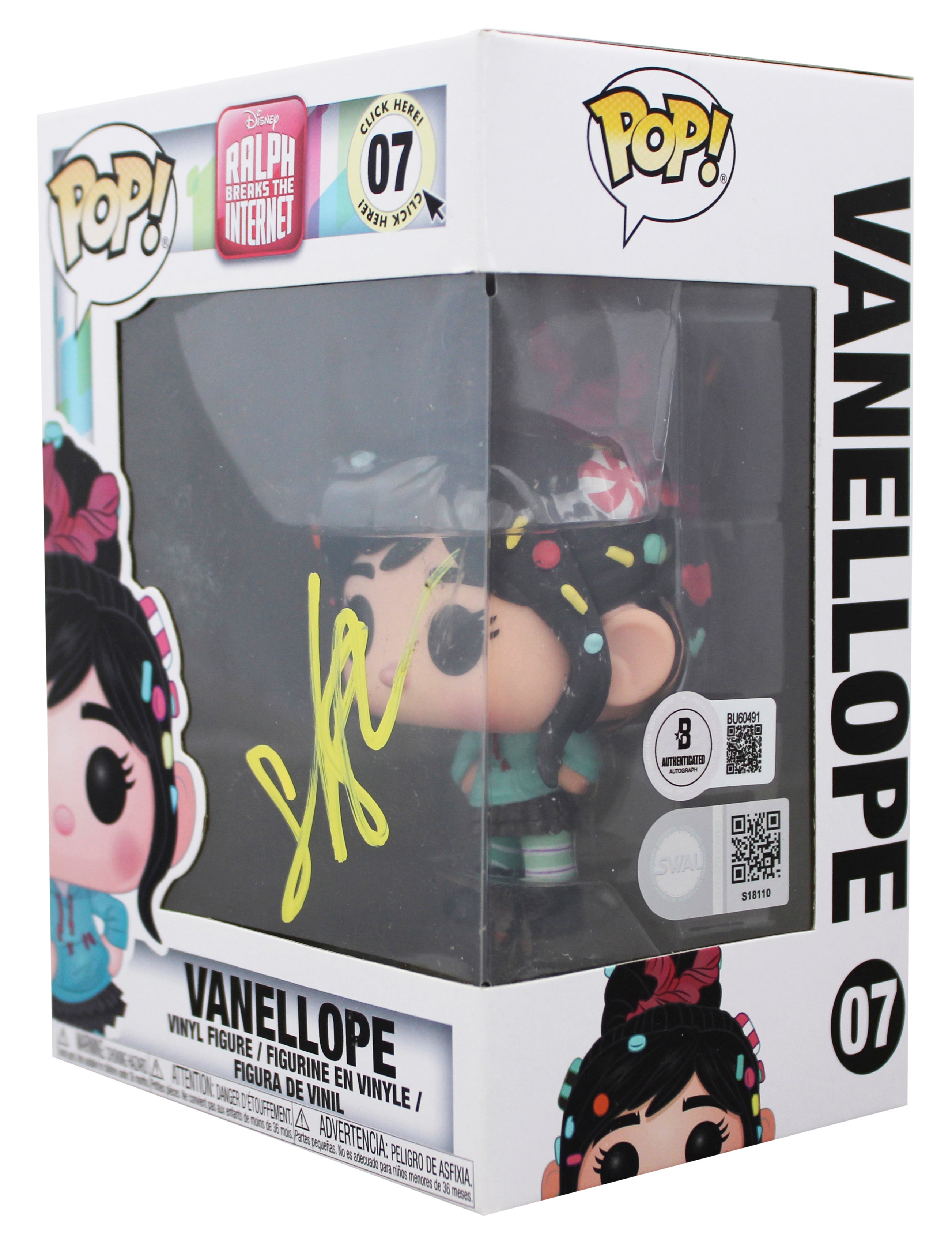 Sarah Silverman Wreck It Ralph Signed #07 Funko Pop Vinyl Figure BAS #BU60491