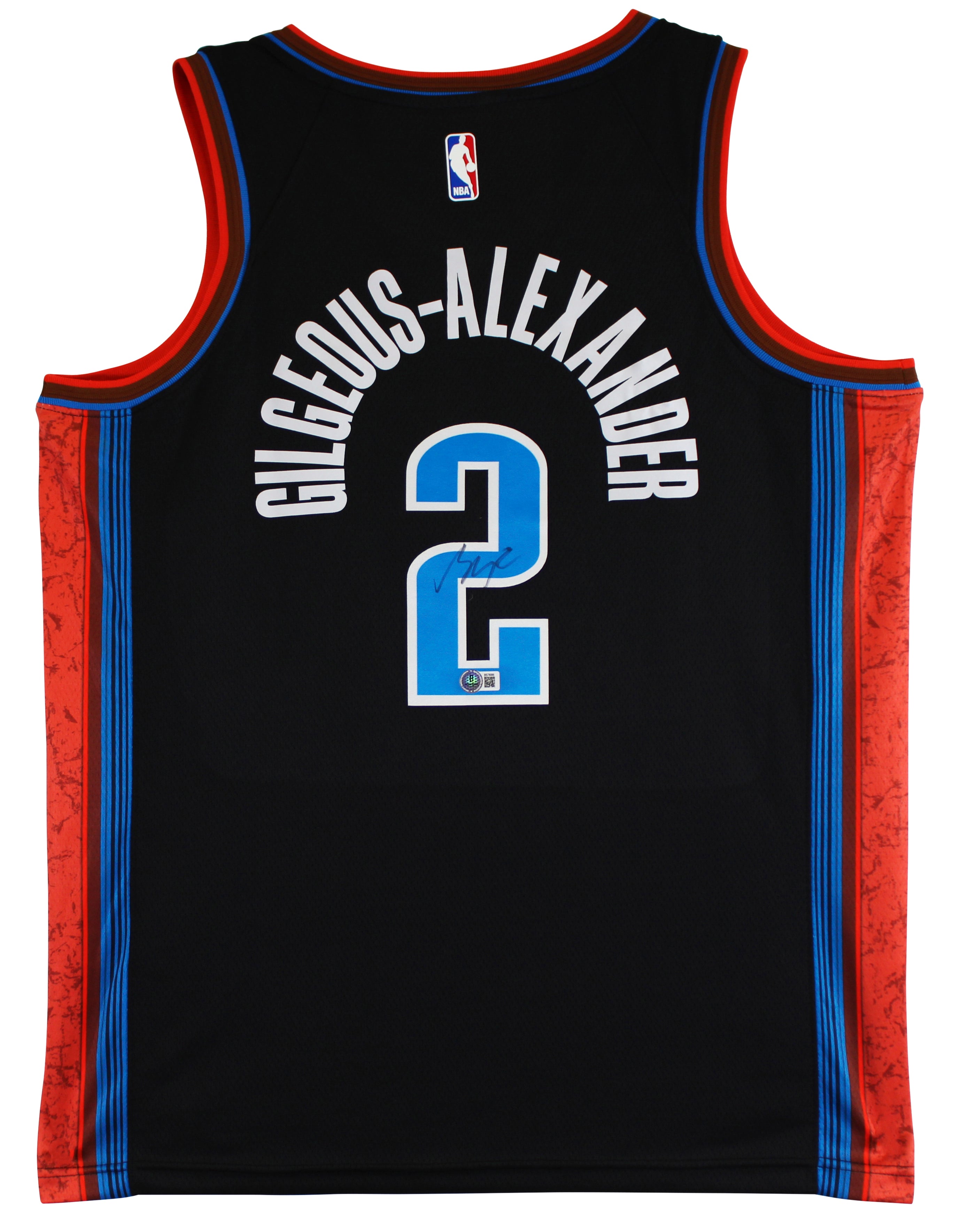 Thunder Shai Gilgeous-Alexander Signed Black Nike City Edition Jersey BAS