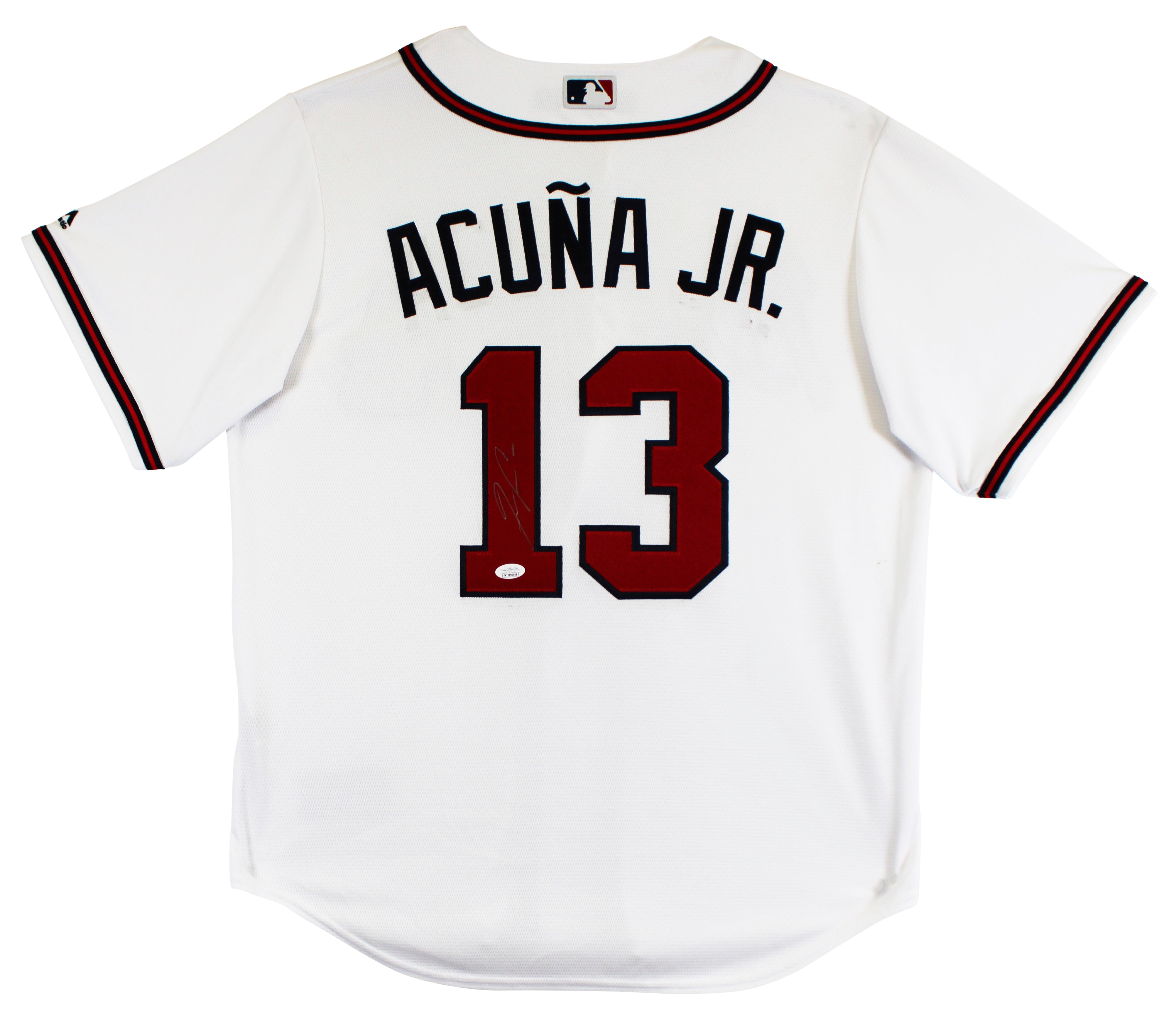 Braves Ronald Acuna Jr. Signed White Majestic Cool Base Jersey JSA W #WIT196166