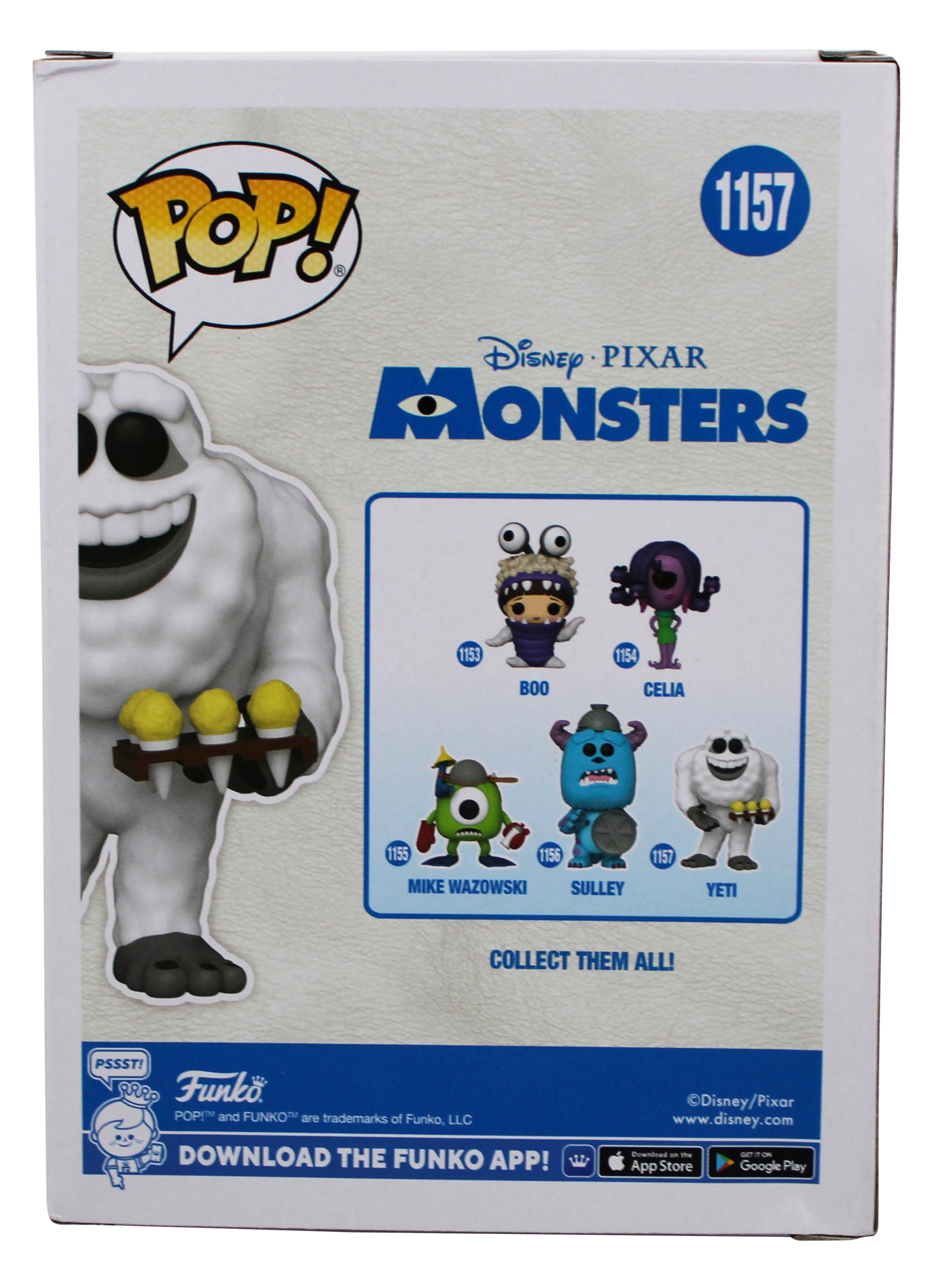Pete Docter Monsters Signed Yeti #1157 Funko Pop Vinyl Figure BAS #BU60488
