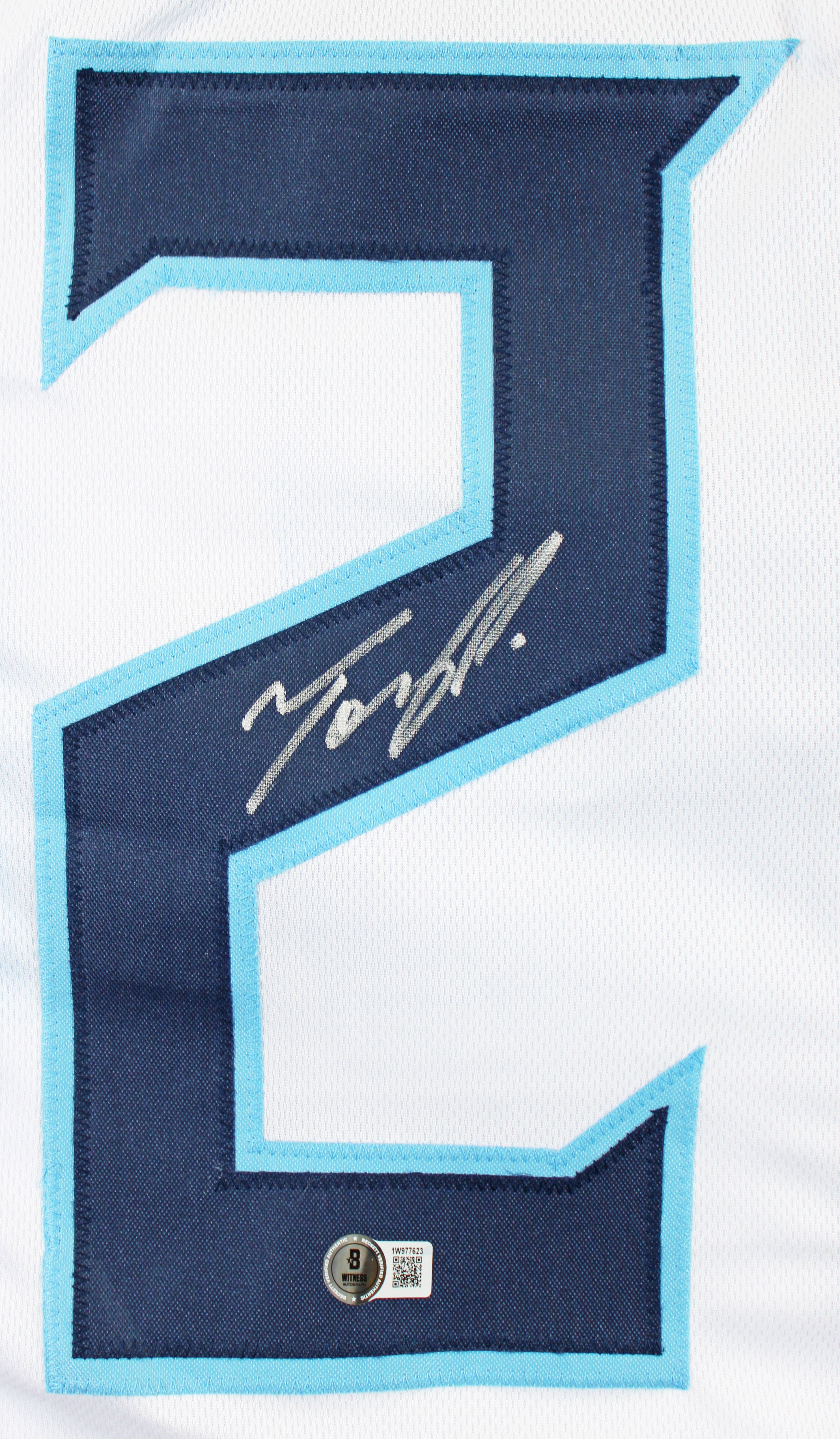 Tony Pollard Authentic Signed White Pro Style Jersey Autographed BAS Witnessed