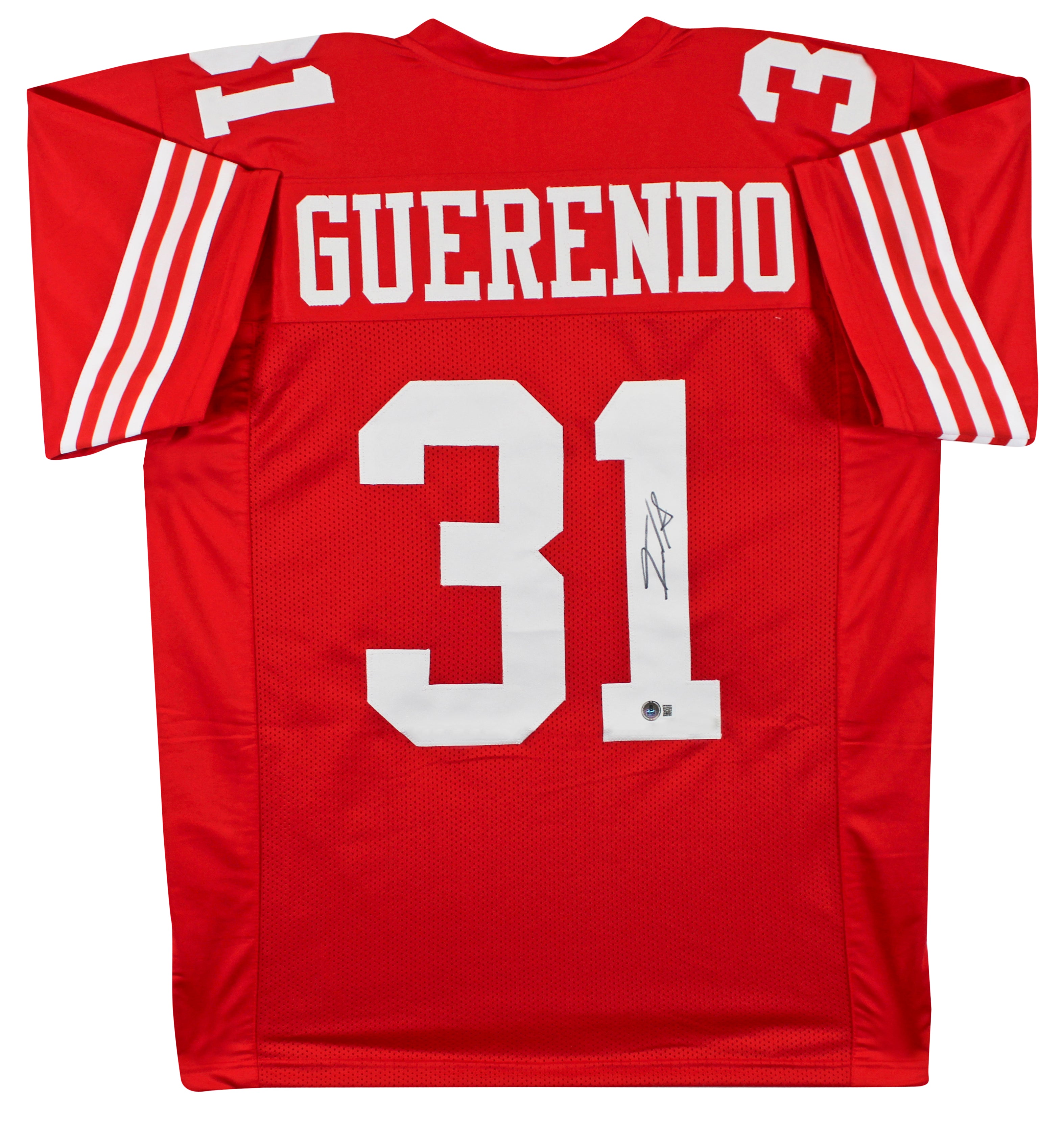 Isaac Guerendo Authentic Signed Red Pro Style Jersey BAS Witnessed