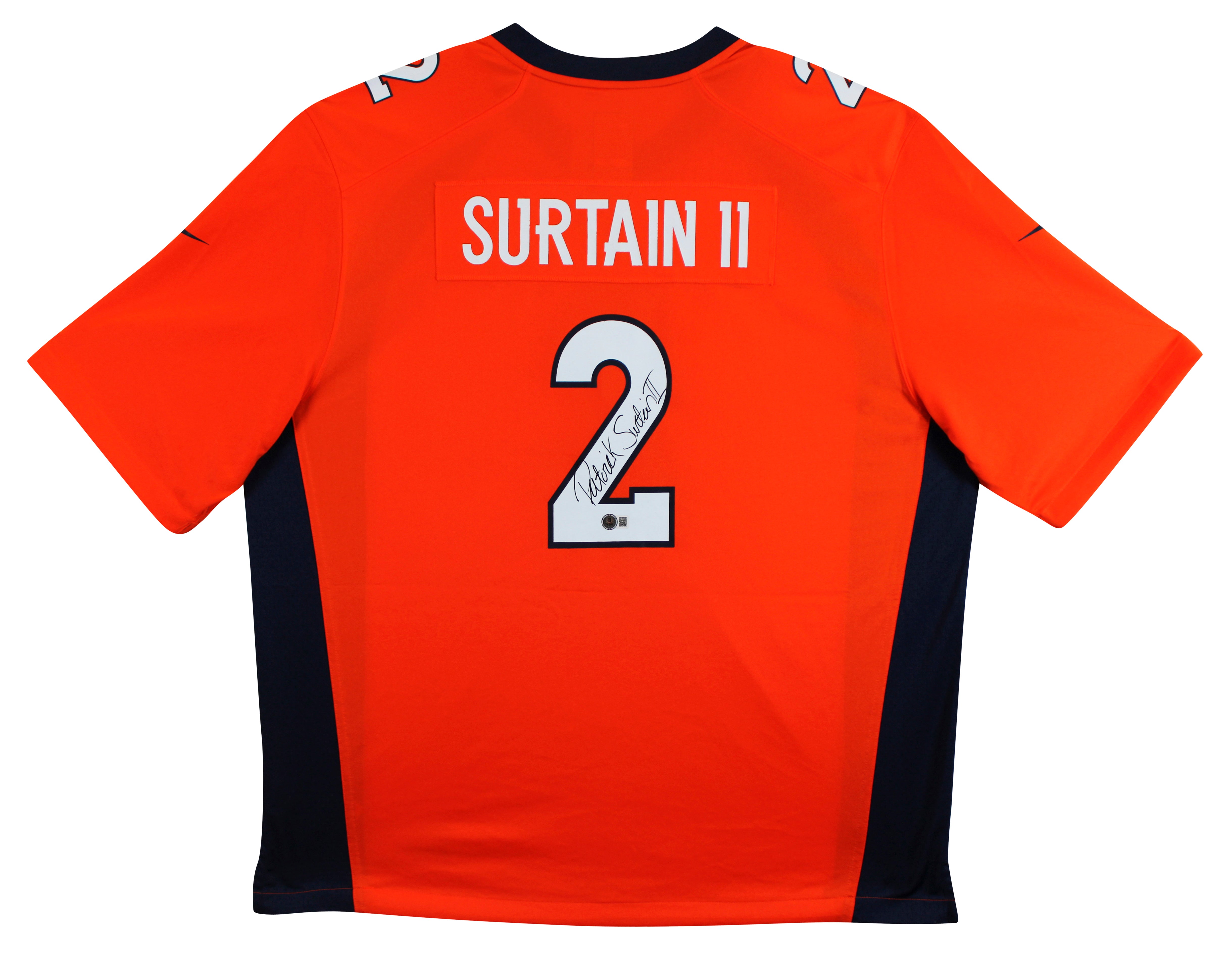 Broncos Patrick Surtain II Authentic Signed Orange Nike Game Jersey BAS Witness