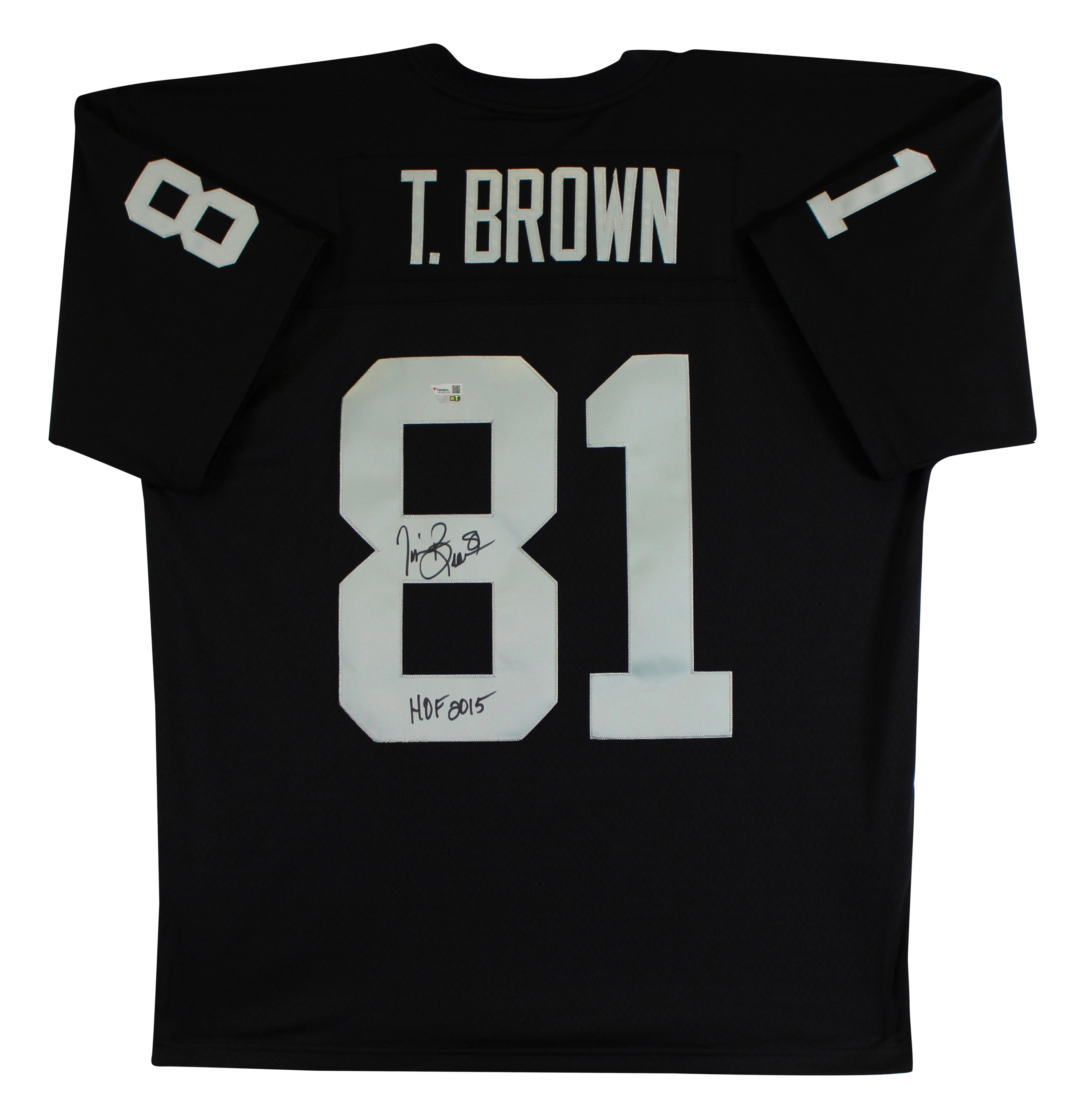 Raiders Tim Brown "HOF 2015" Authentic Signed Black M&N TB Jersey Fanatics