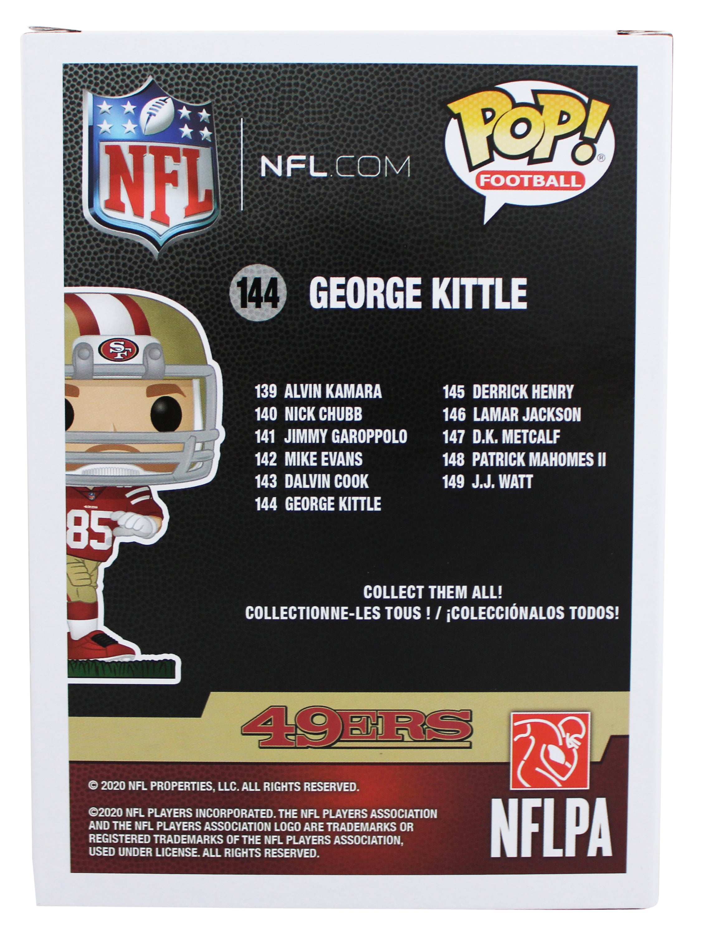 49ers George Kittle Authentic Signed #144 Funko Pop Vinyl Figure BAS Witnessed