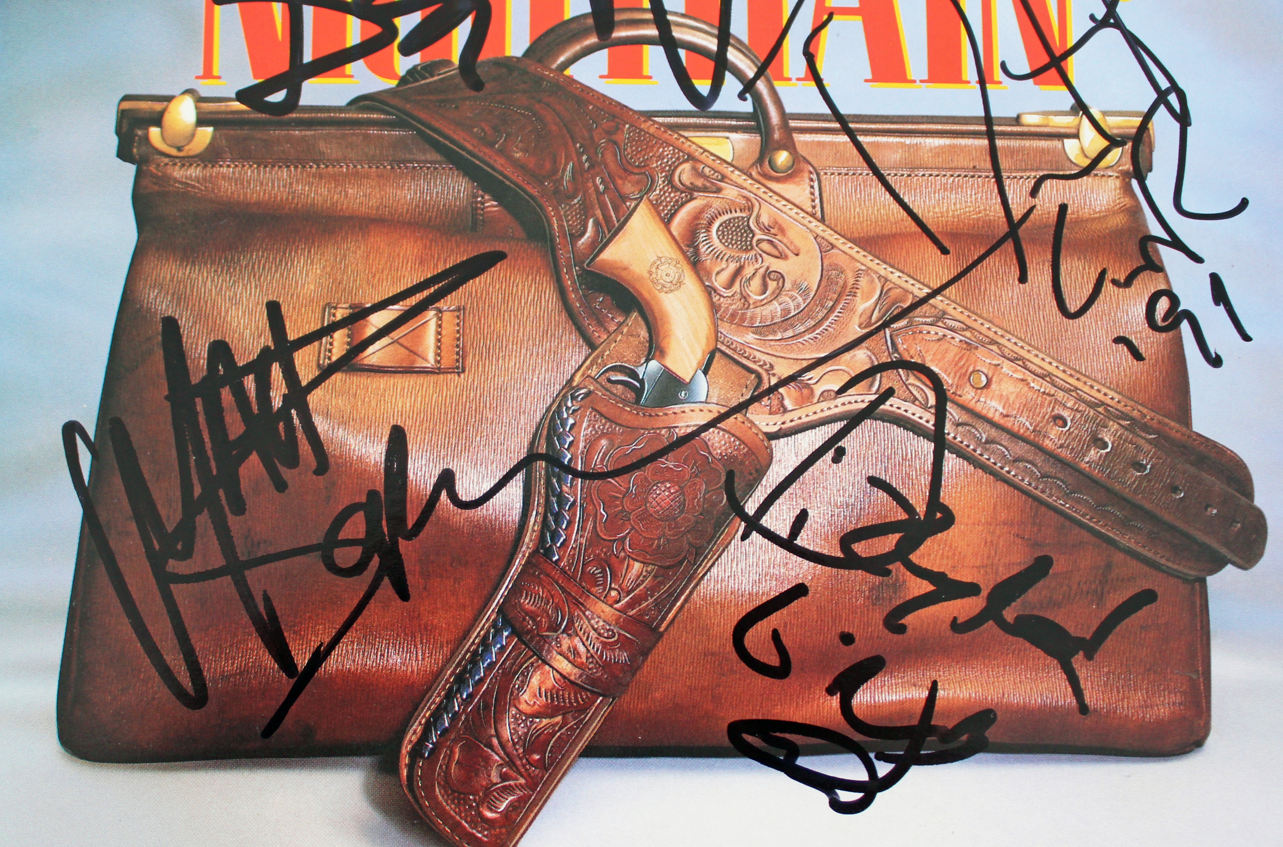 Guns N' Roses (5) Slash, McKagan +3 Signed 45 Album Cover W/ Vinyl BAS #AC86968