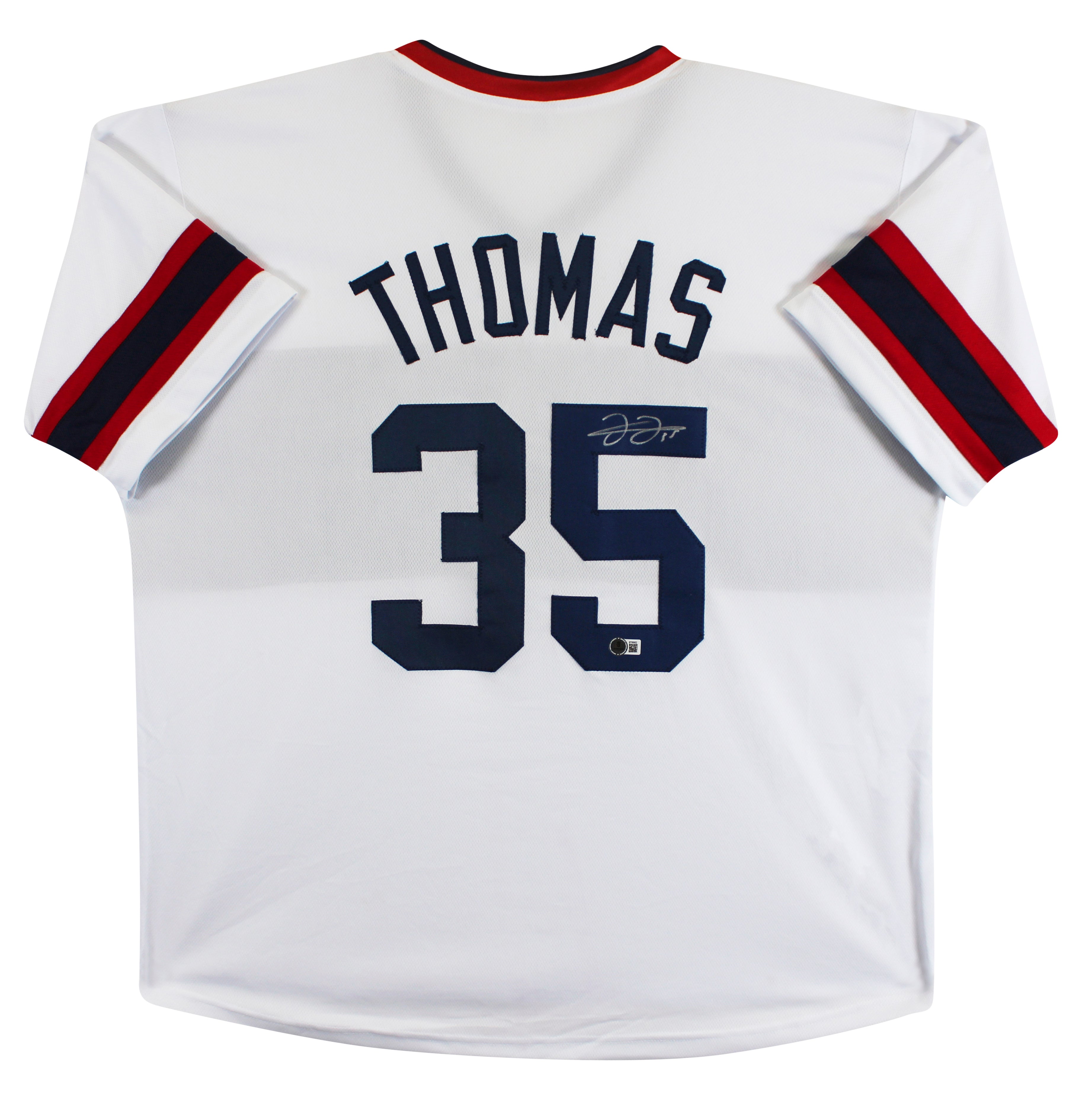 Frank Thomas Authentic Signed White Throwback Pro Style Jersey BAS Witnessed